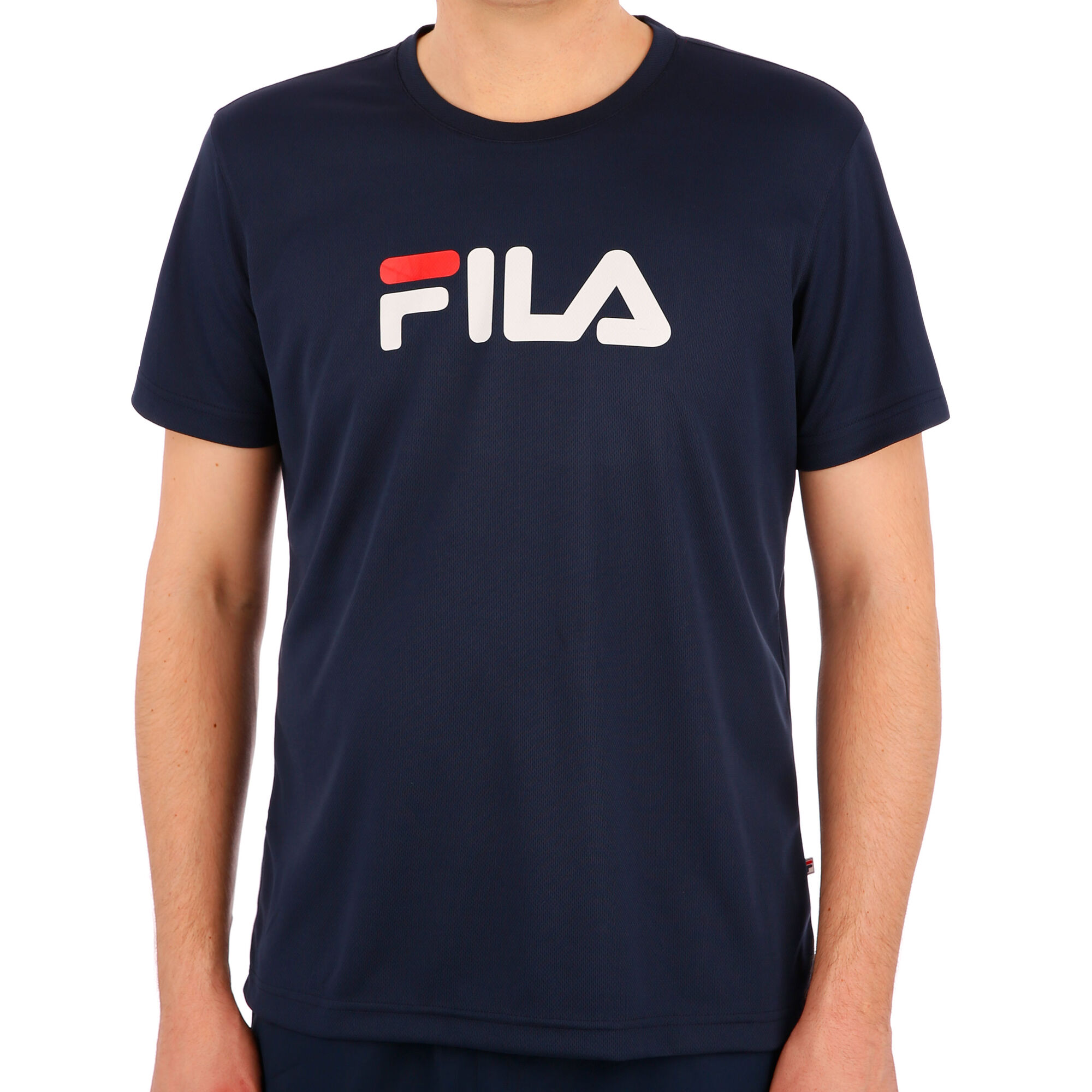 buy Fila Logo T-Shirt Men - Dark Blue, White online Tennis-Point