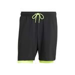 adidas Clothing adidas 7in Club 2In1 Shorts Men-Black,Neon Green