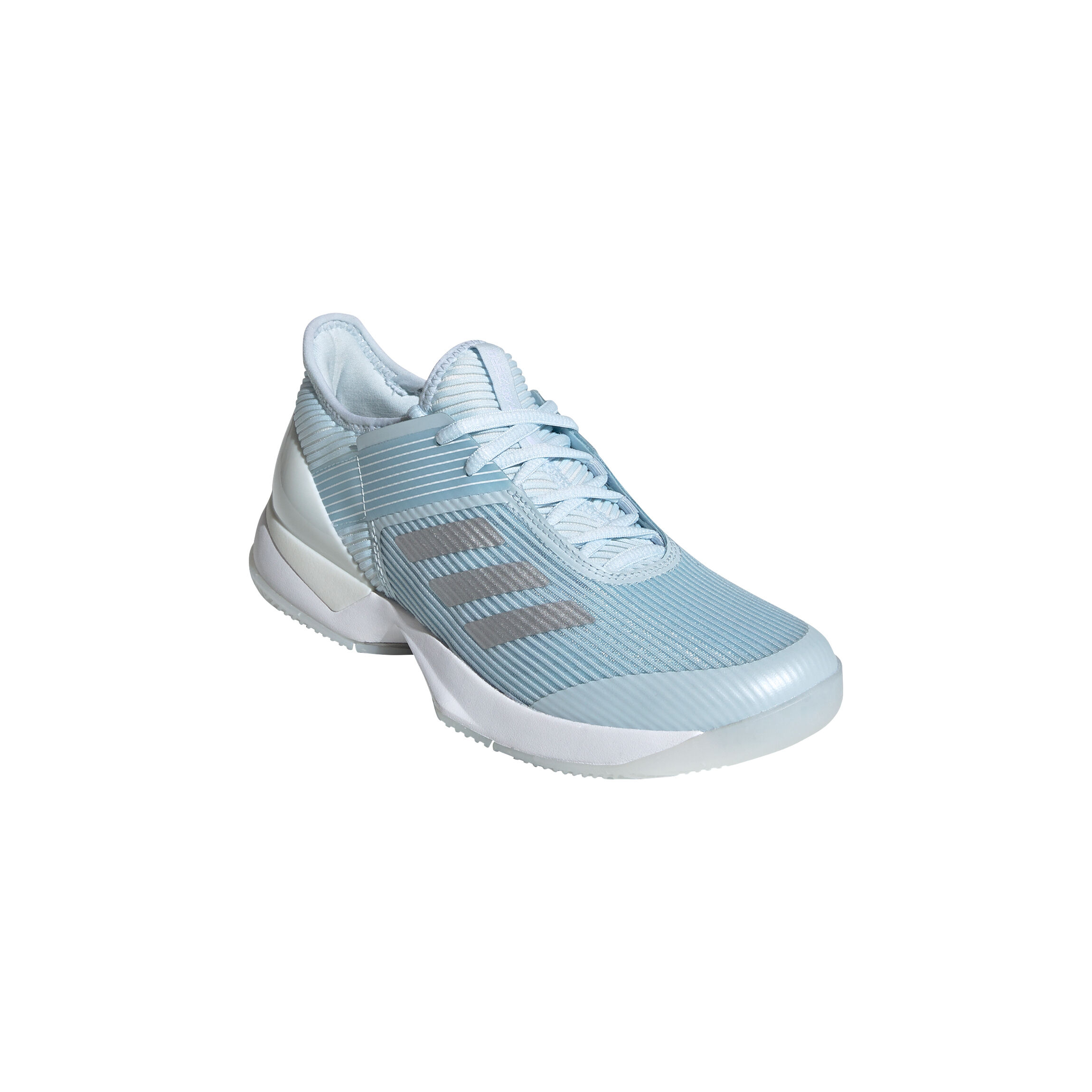 Adizero Ubersonic 3 All Court Shoe Women Light Blue Silver