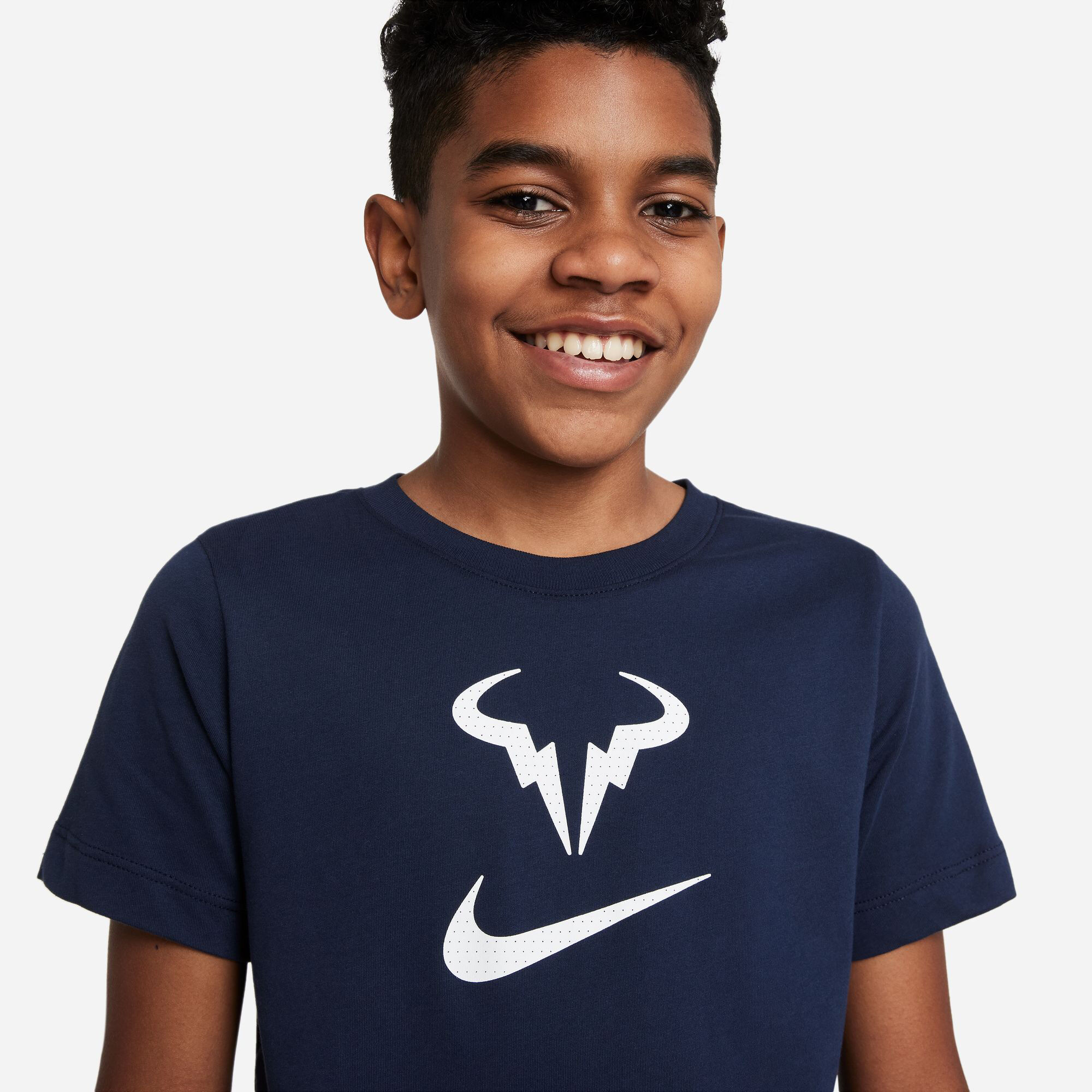 Rafael Nadal Dri Fit Rafa T Shirt Boys Dark Blue White