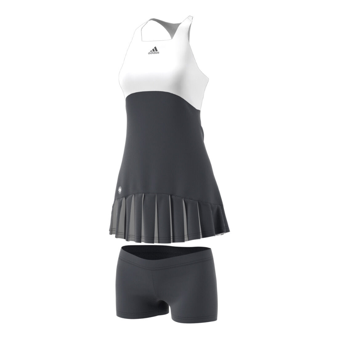 Roland Garros Dress Women Dark Grey White