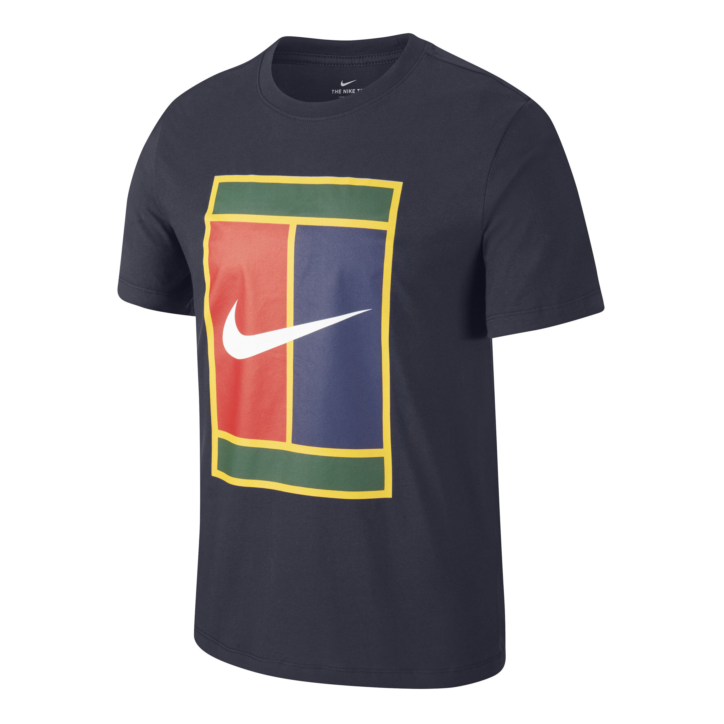 Buy Nike Court Heritage Logo T Shirt Men Dark Blue Yellow online Tennis Point COM