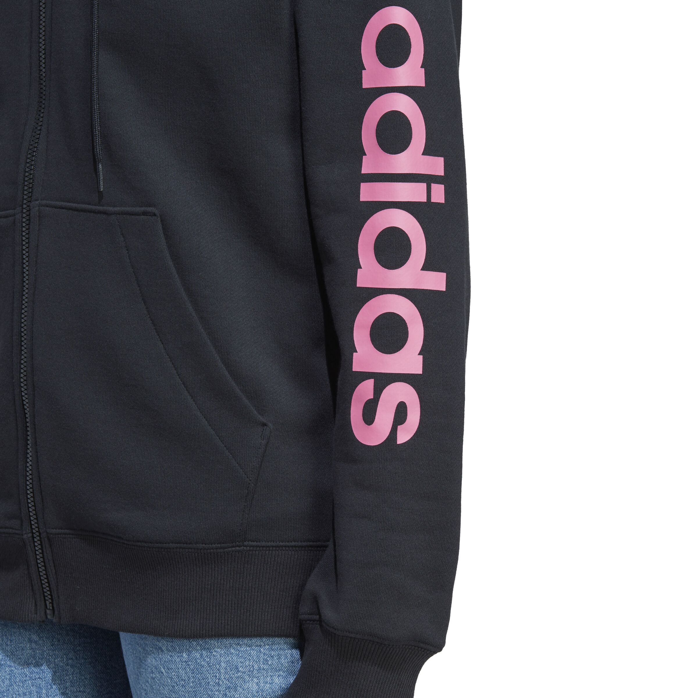 Black and best sale pink adidas hoodie