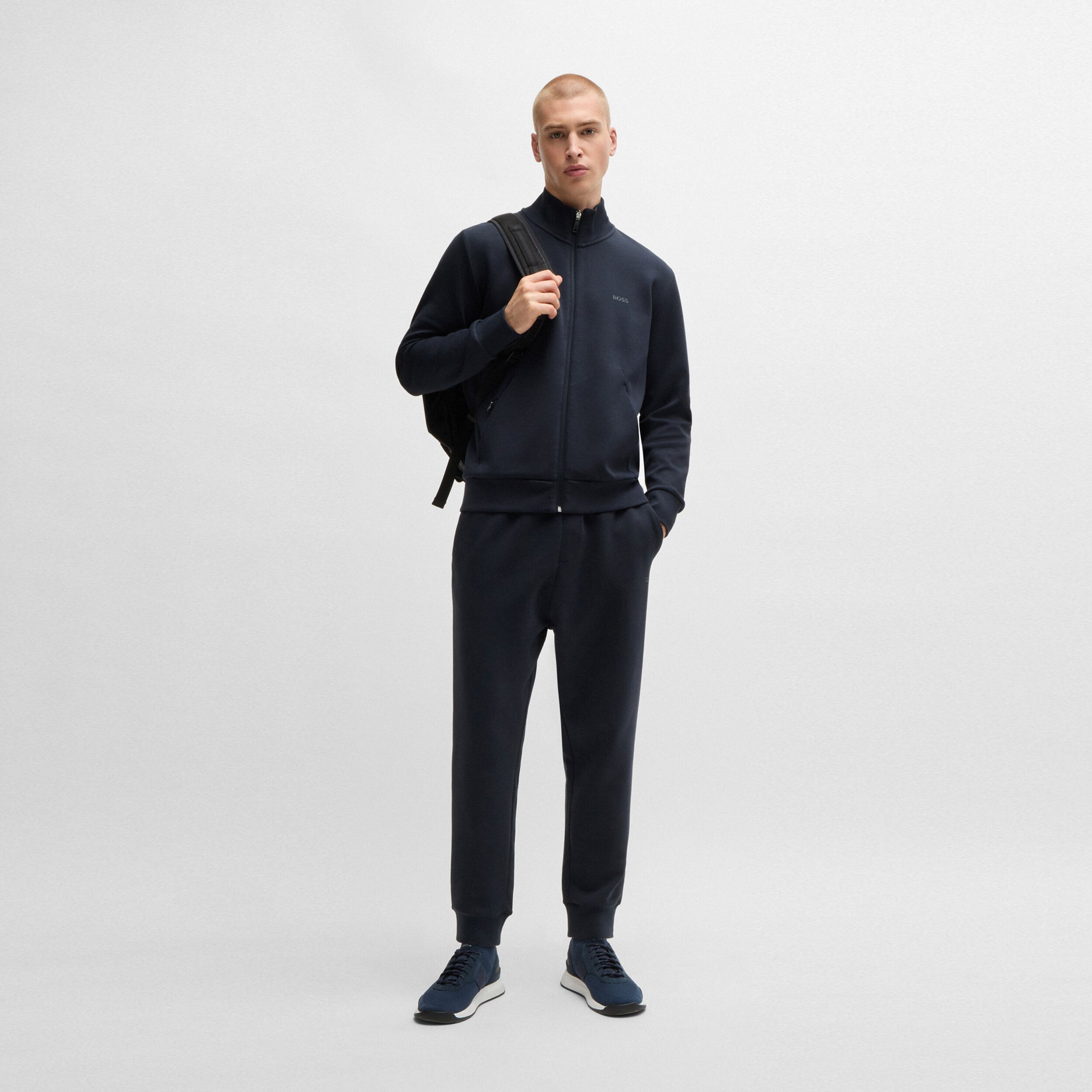 BOSS Skaz Zip Hoodie Men Dark Blue | Tennis-Point