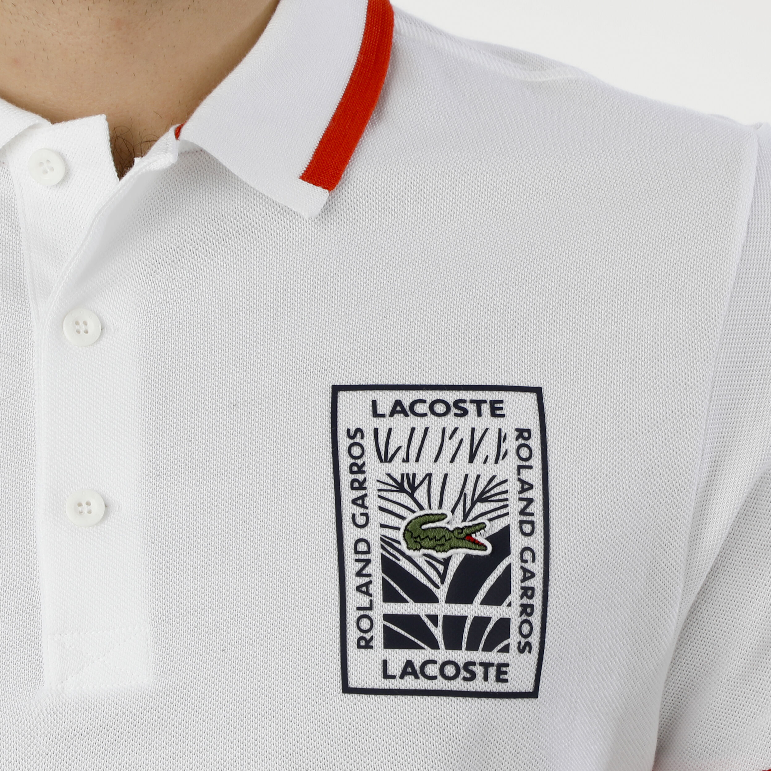 Buy Lacoste Roland Garros Lifestyle Polo Men White, Orange