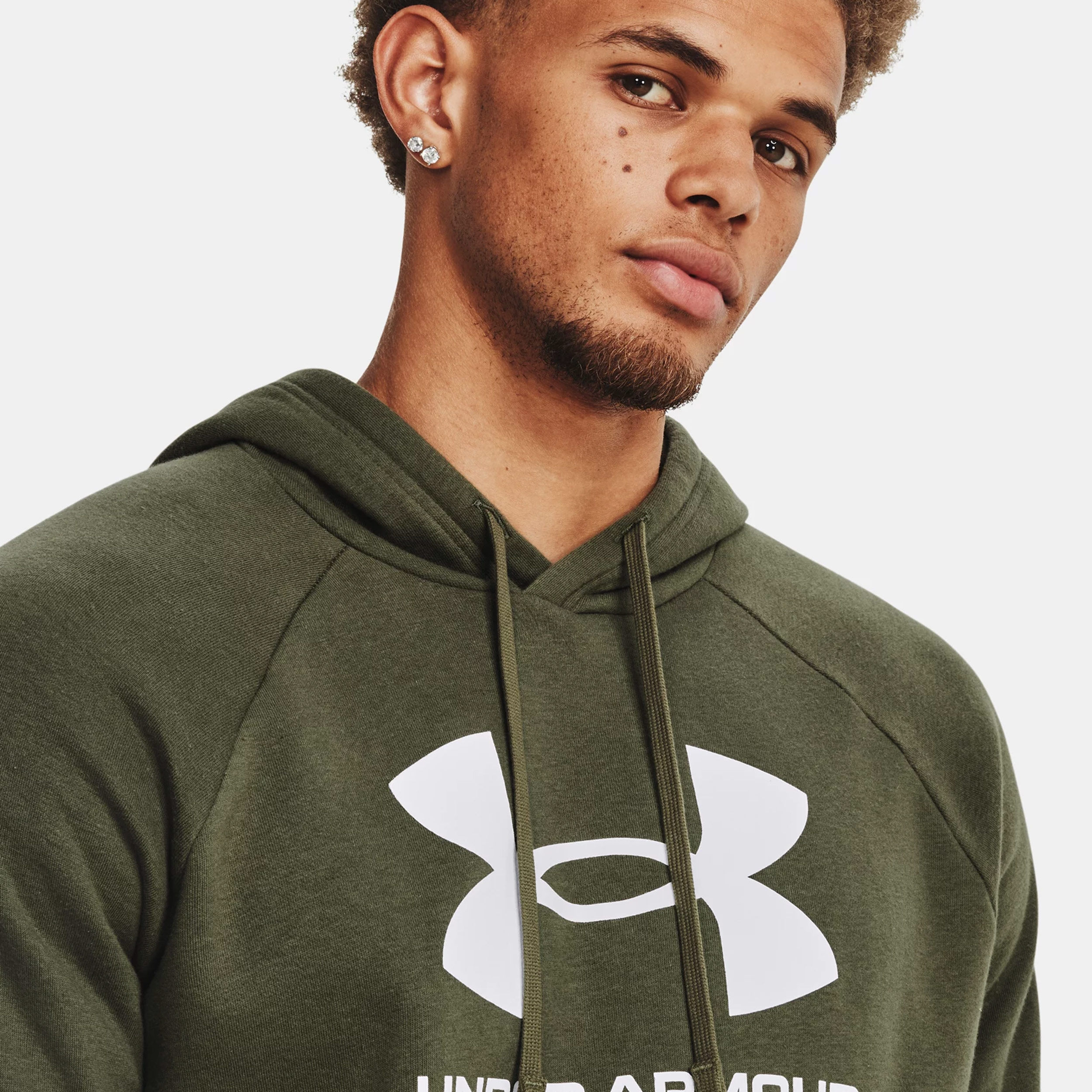 Army green under armour hoodie top