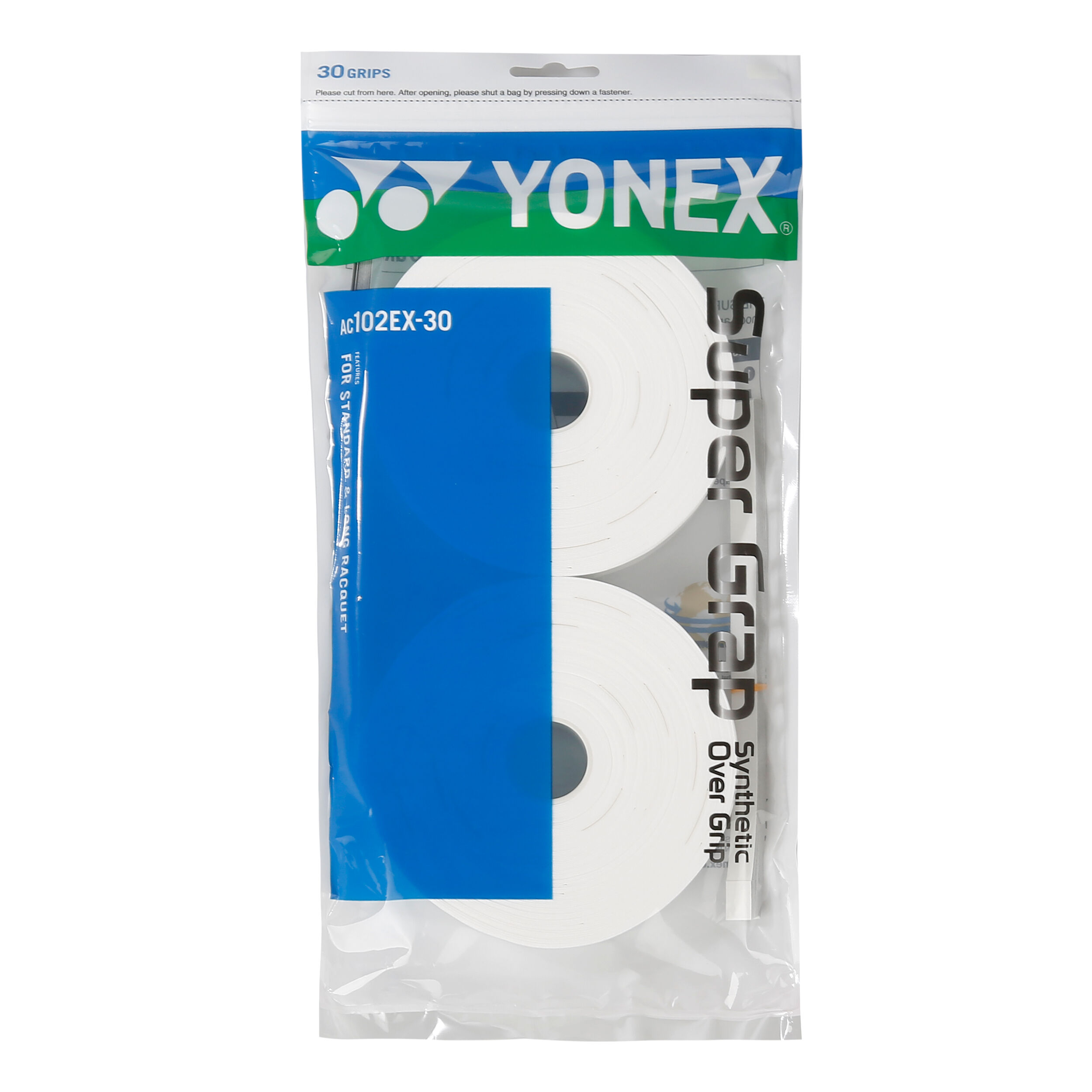 Yonex Super Grap Over Grips 12 Pack White in Resealable Pack Tennis & Badminton 