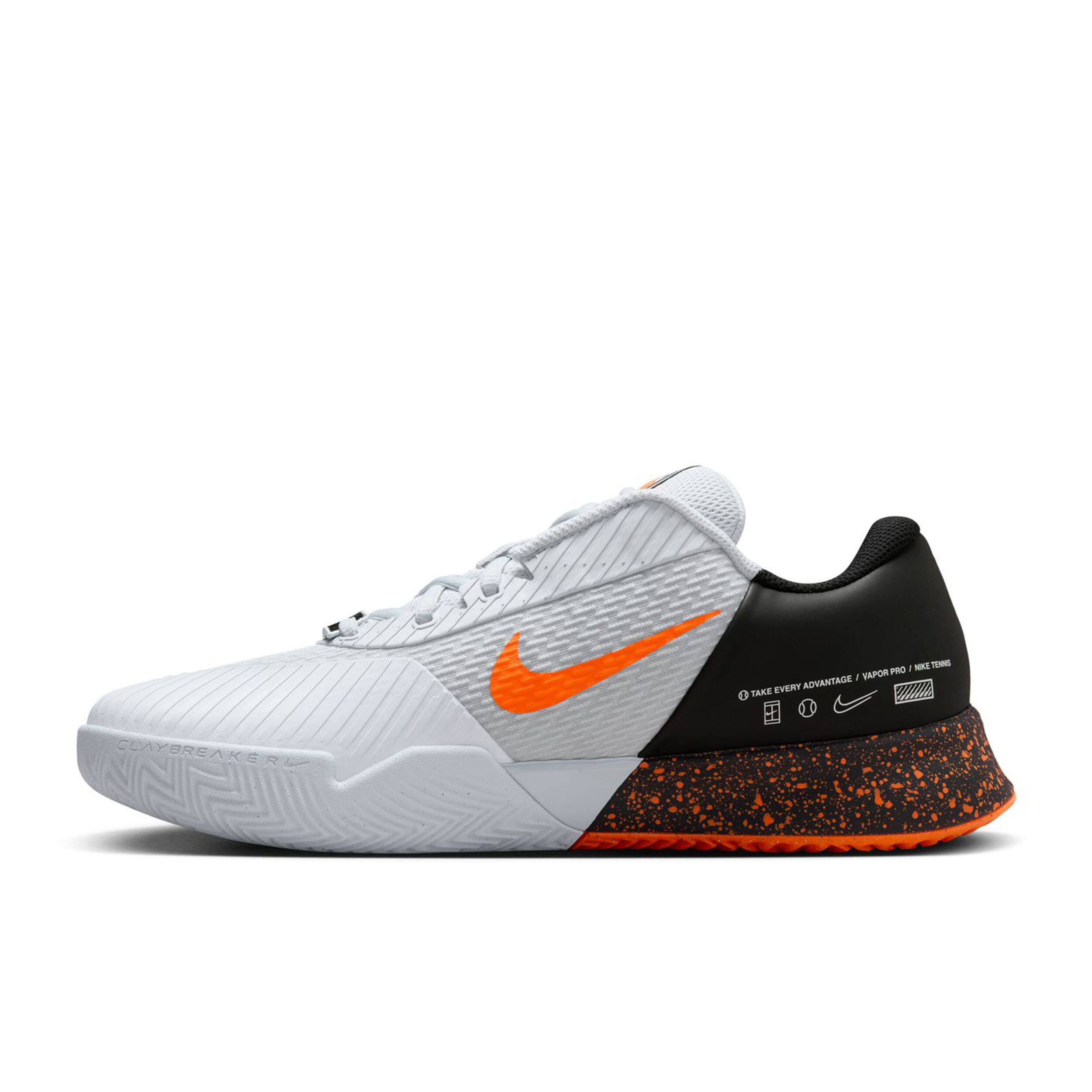 Nike Zoom Vapor Pro 2 Premium Clay Court Shoe Men White, Orange