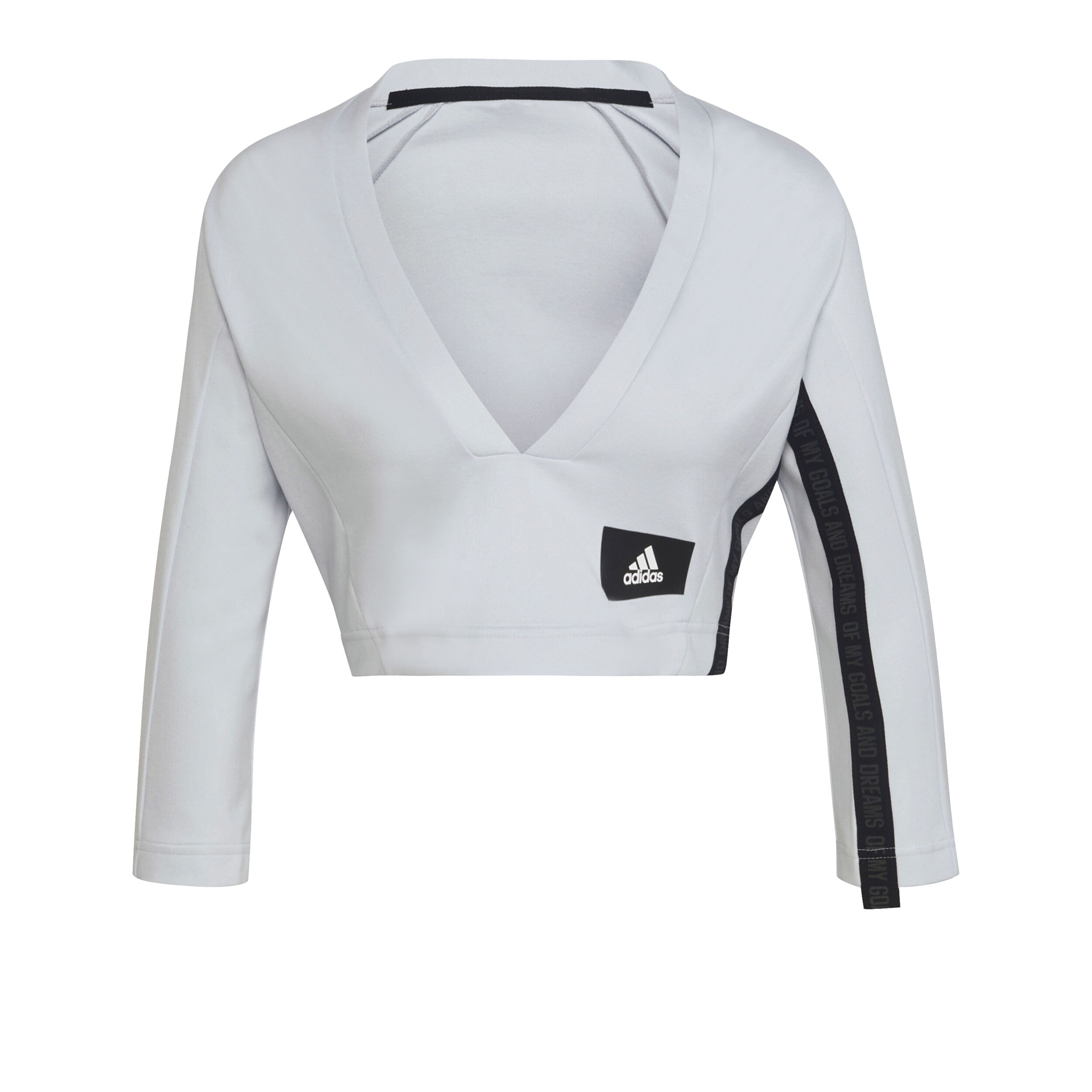 Adidas white long sleeve crop top new arrivals