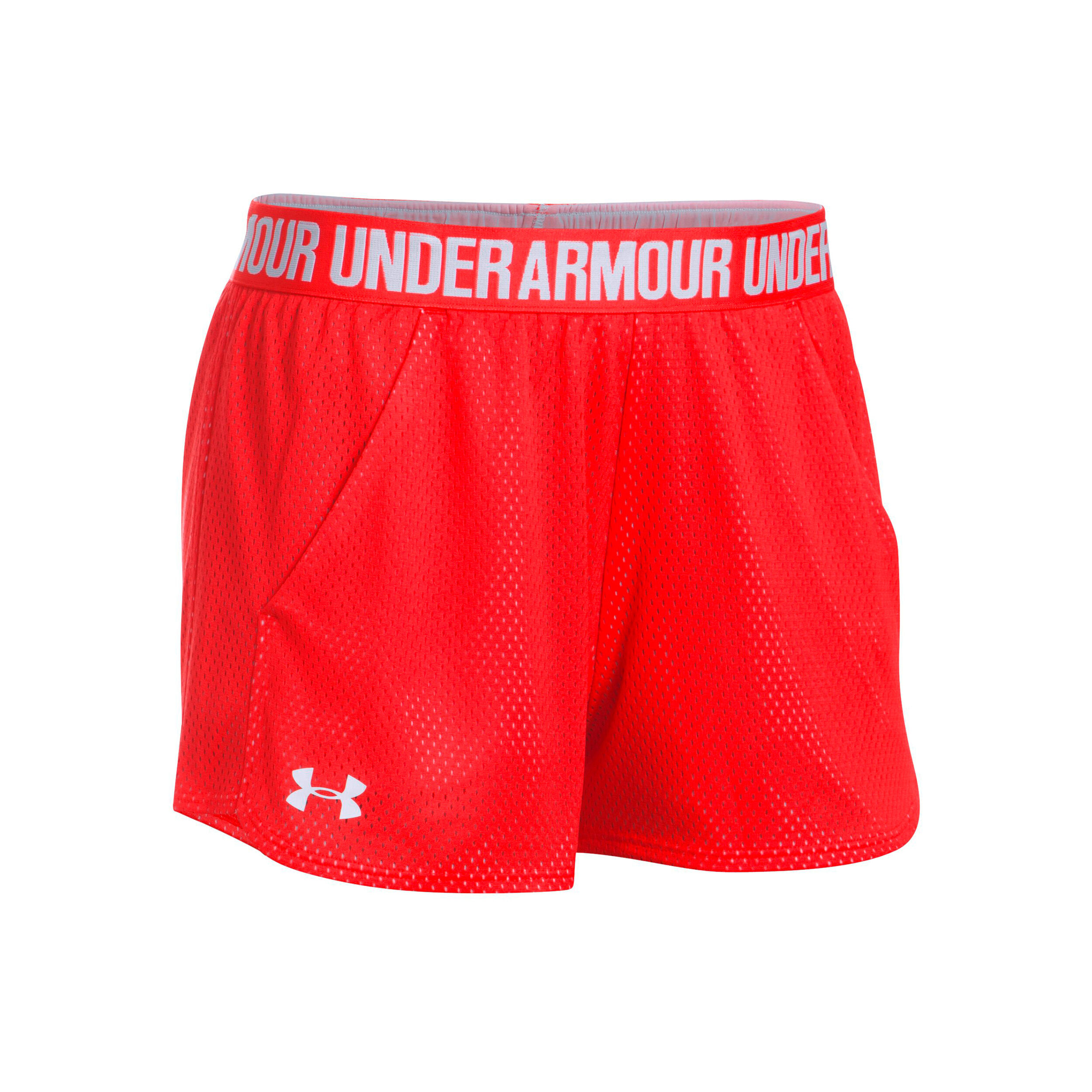 Red under armour cheap shorts womens