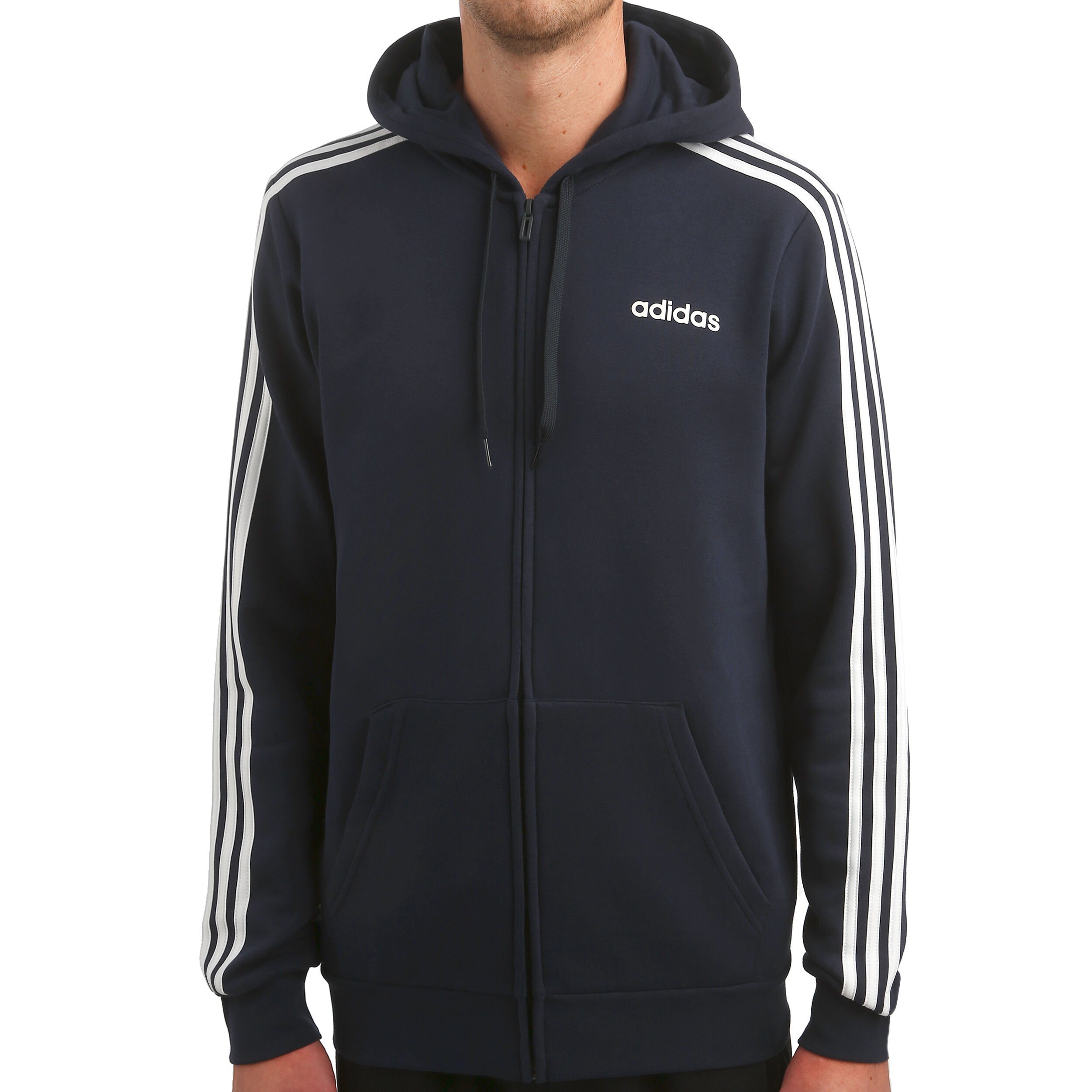 adidas essentials 3 stripe hoodie