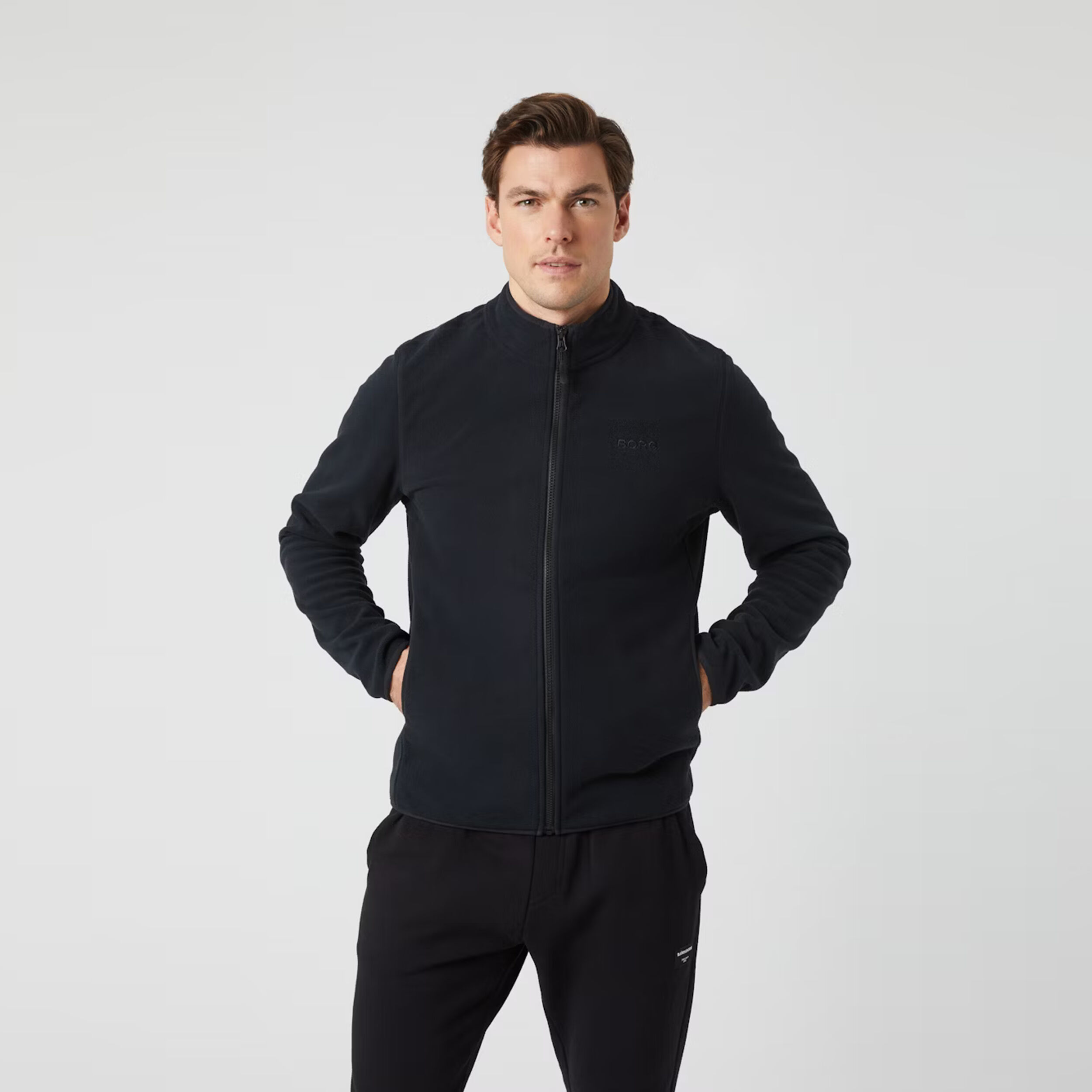 Full Zip Hoodie Men Black