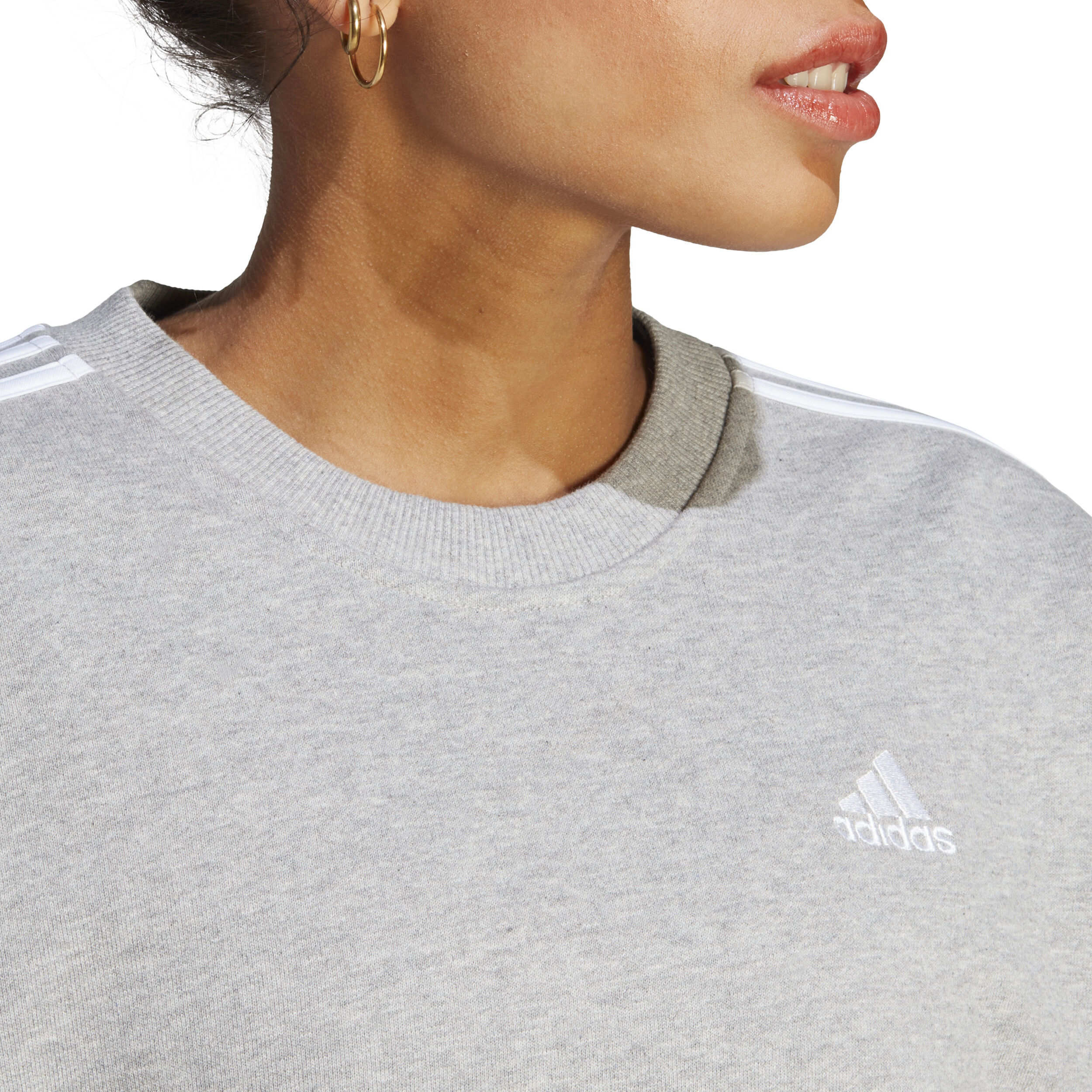 Buy adidas 3 Stripes Sweatshirt Women Grey White online Tennis Point COM