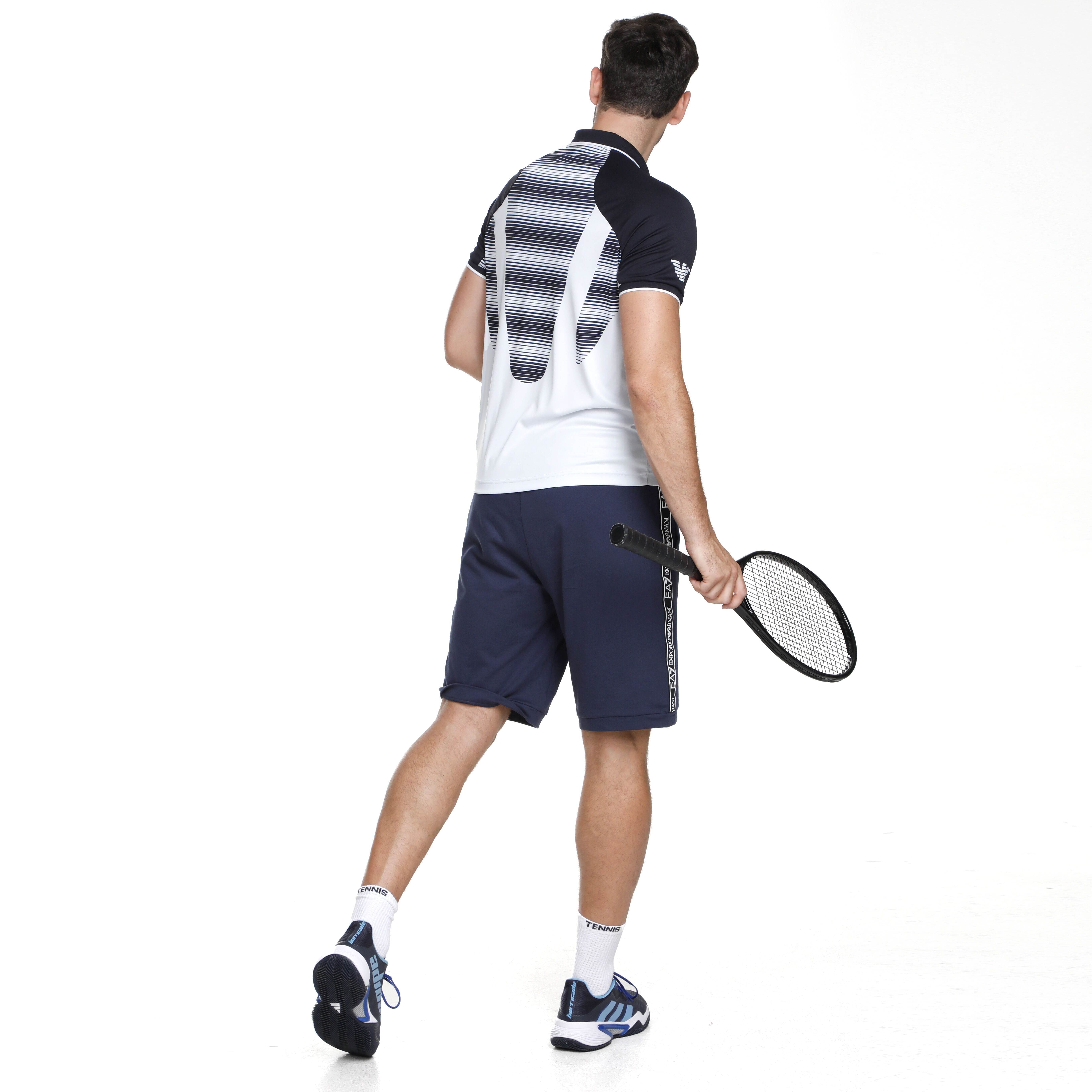 Buy EA7 Train Logo Series Tape Bermuda Coft Shorts Men Blue Green