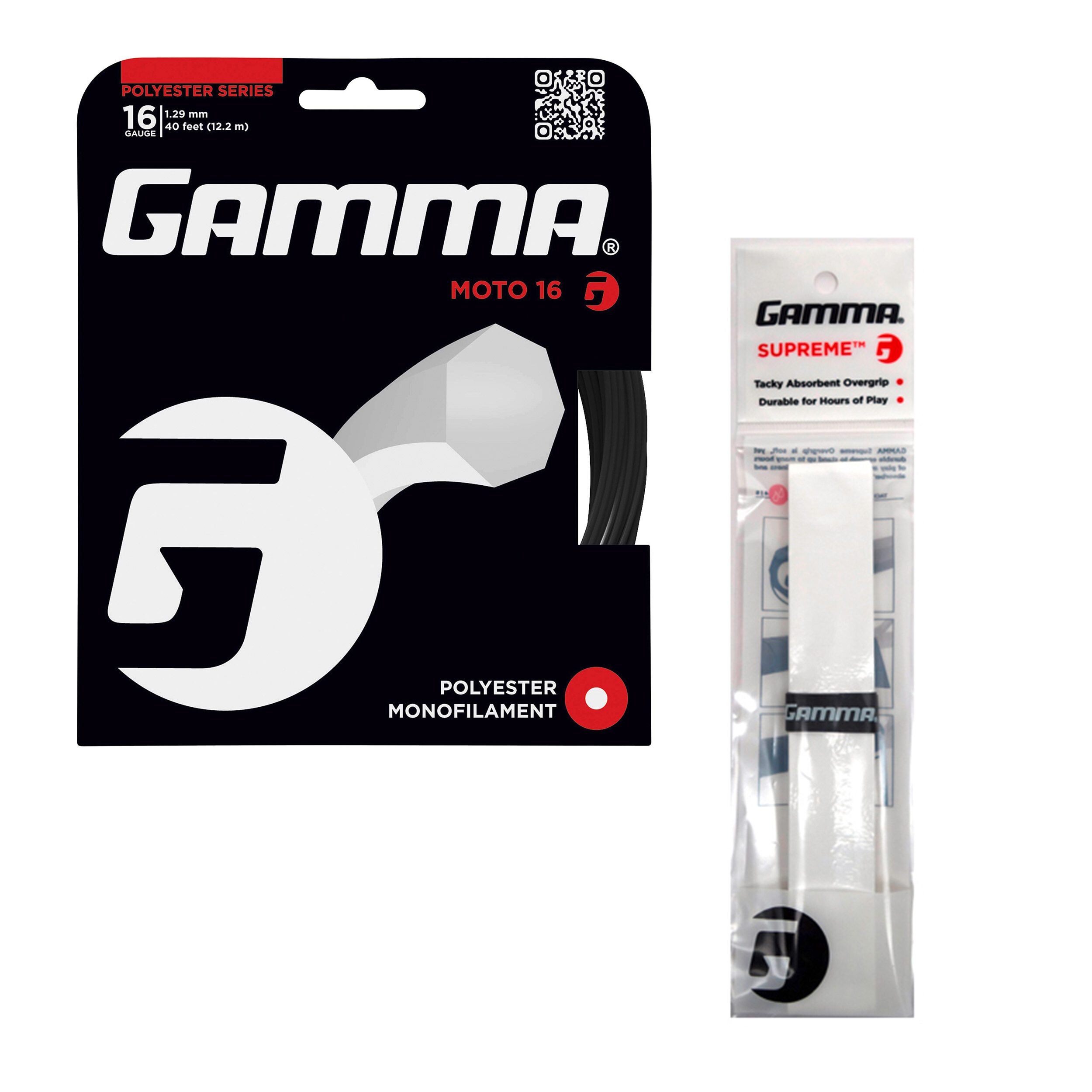 0,37€/m Gamma Moto Black 200 m Tennissaiten 