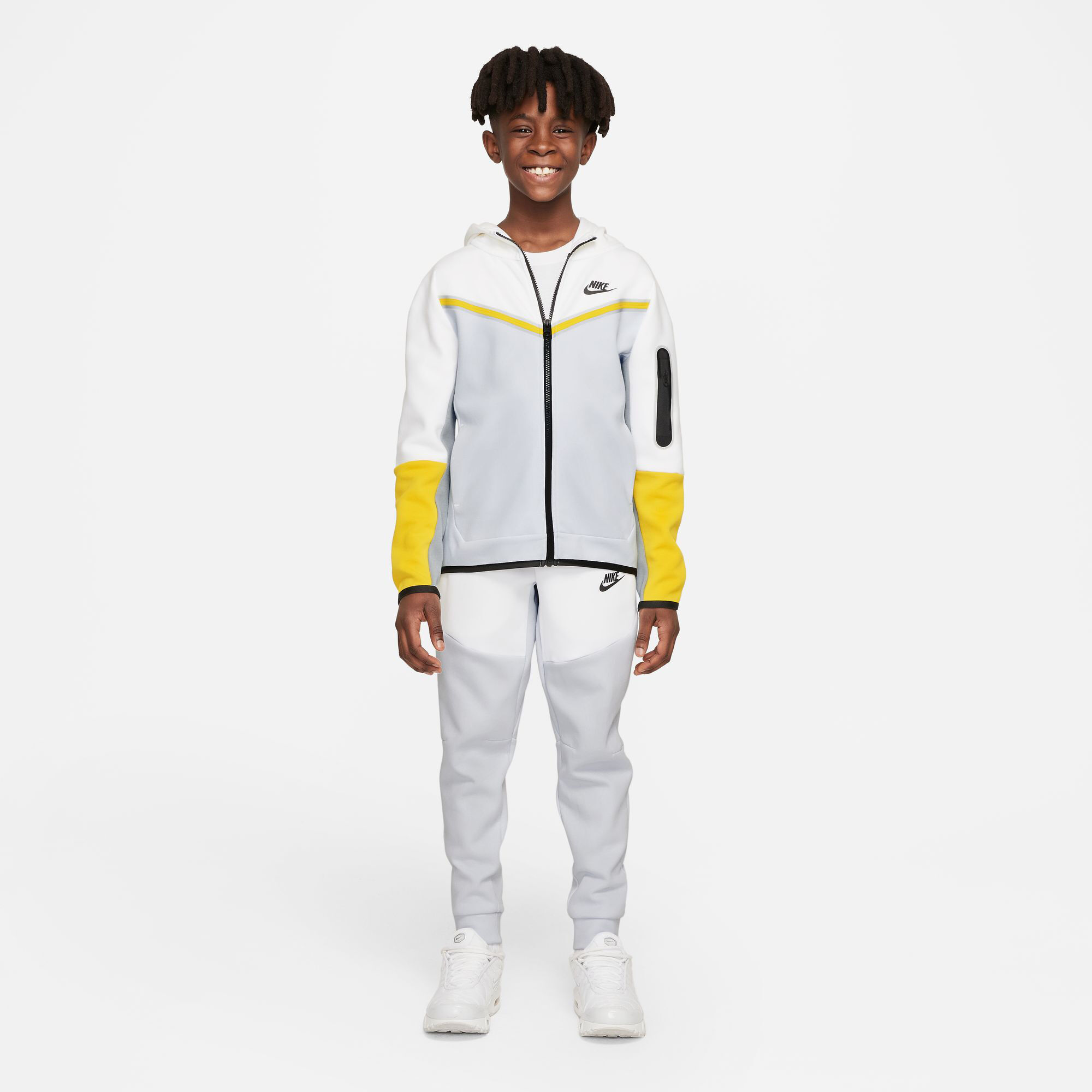 Buy Nike Sportswear Tech Fleece Zip Hoodie Boys White, Blue