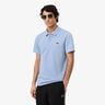 Ribbed Collar Polo Men - blue grey, white