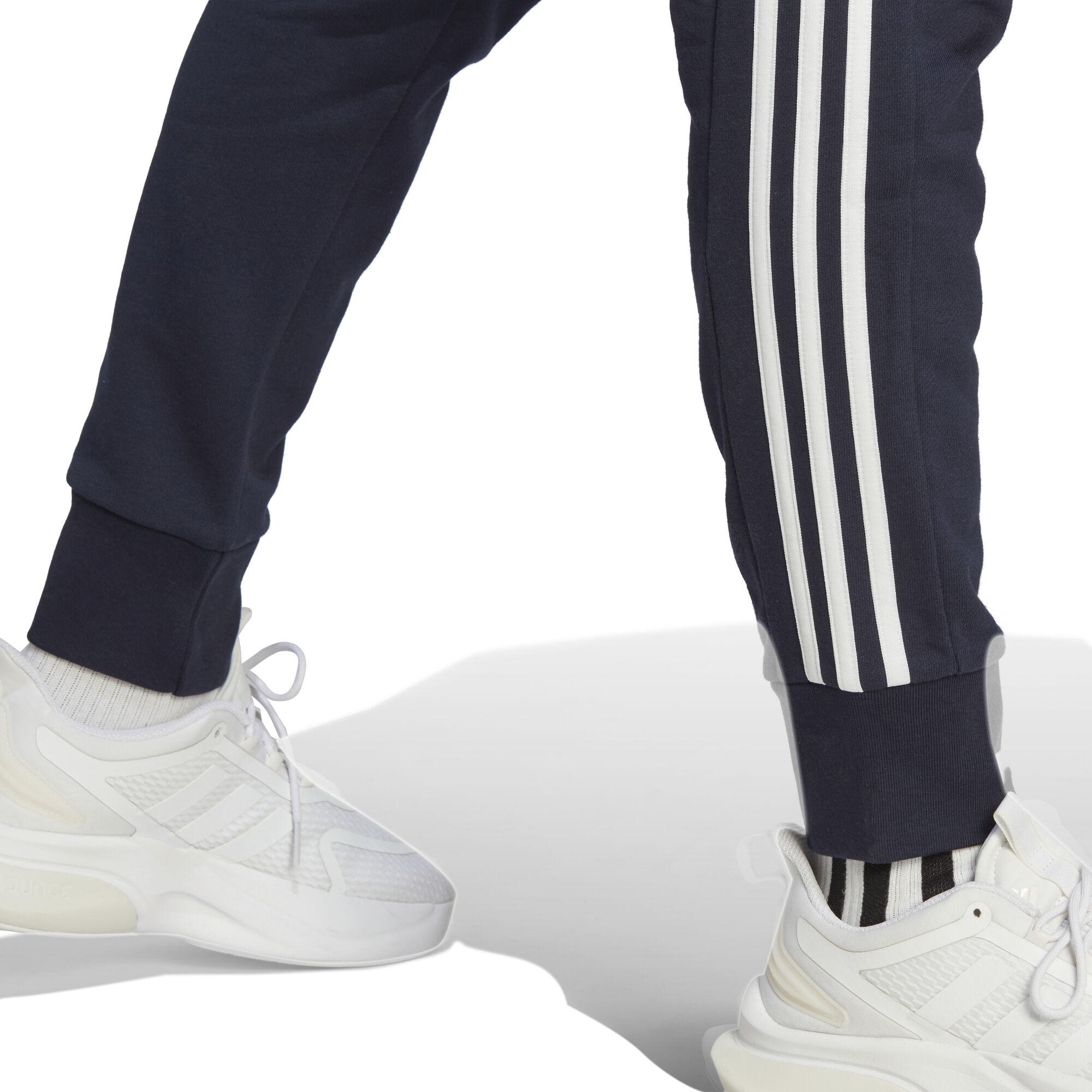  adidas Men's Essentials French Terry Tapered Cuff 3-Stripes  Pants, Black/White, Medium : Sports & Outdoors