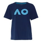 Australian Open Clothing Australian Open AO Stack Print Core Logo T-Shirt Women - dark blue, 