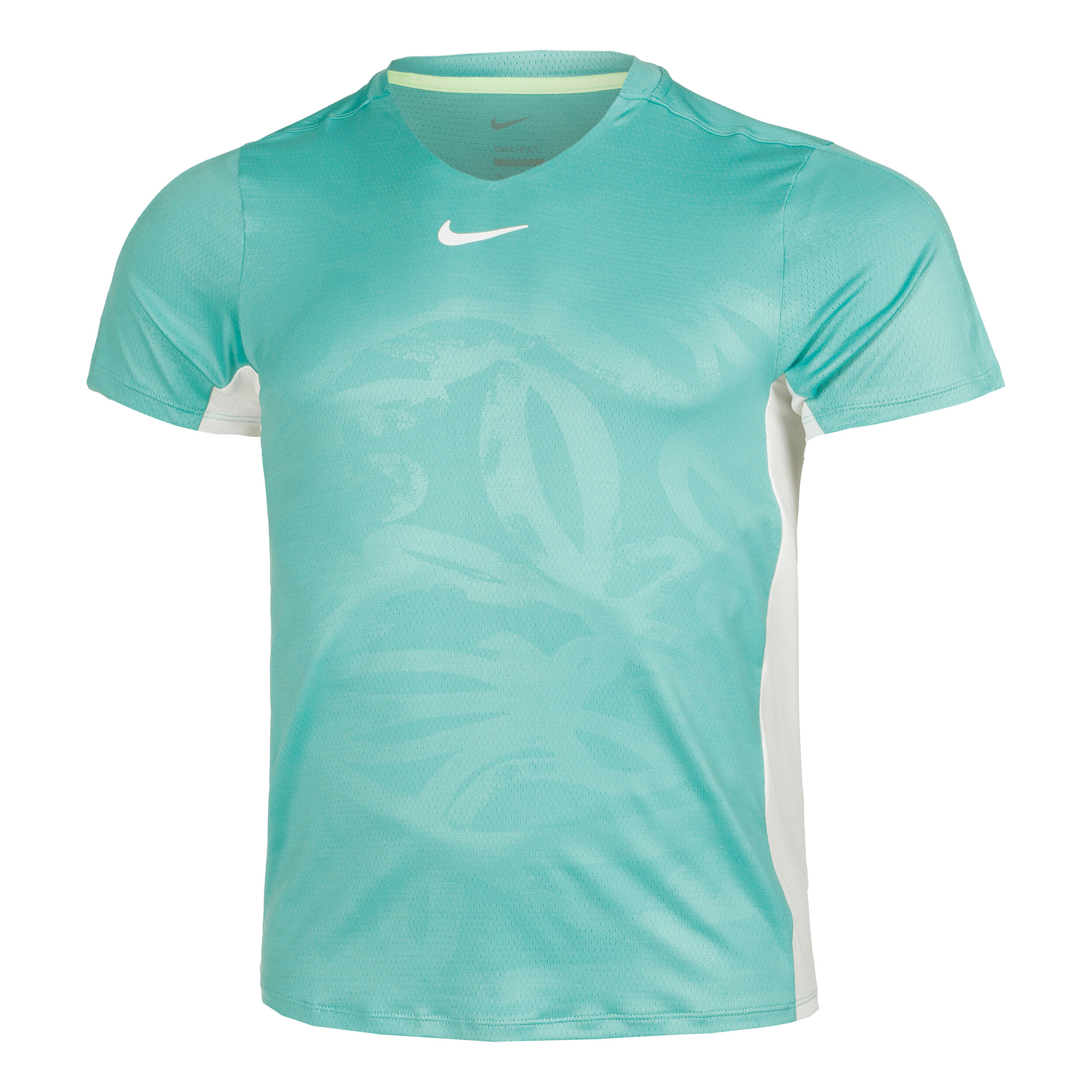 Dri Fit Court Printed T Shirt Men Turquoise White