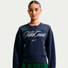 Court Fleece Crew Sweatshirt Women-dark blue, cream