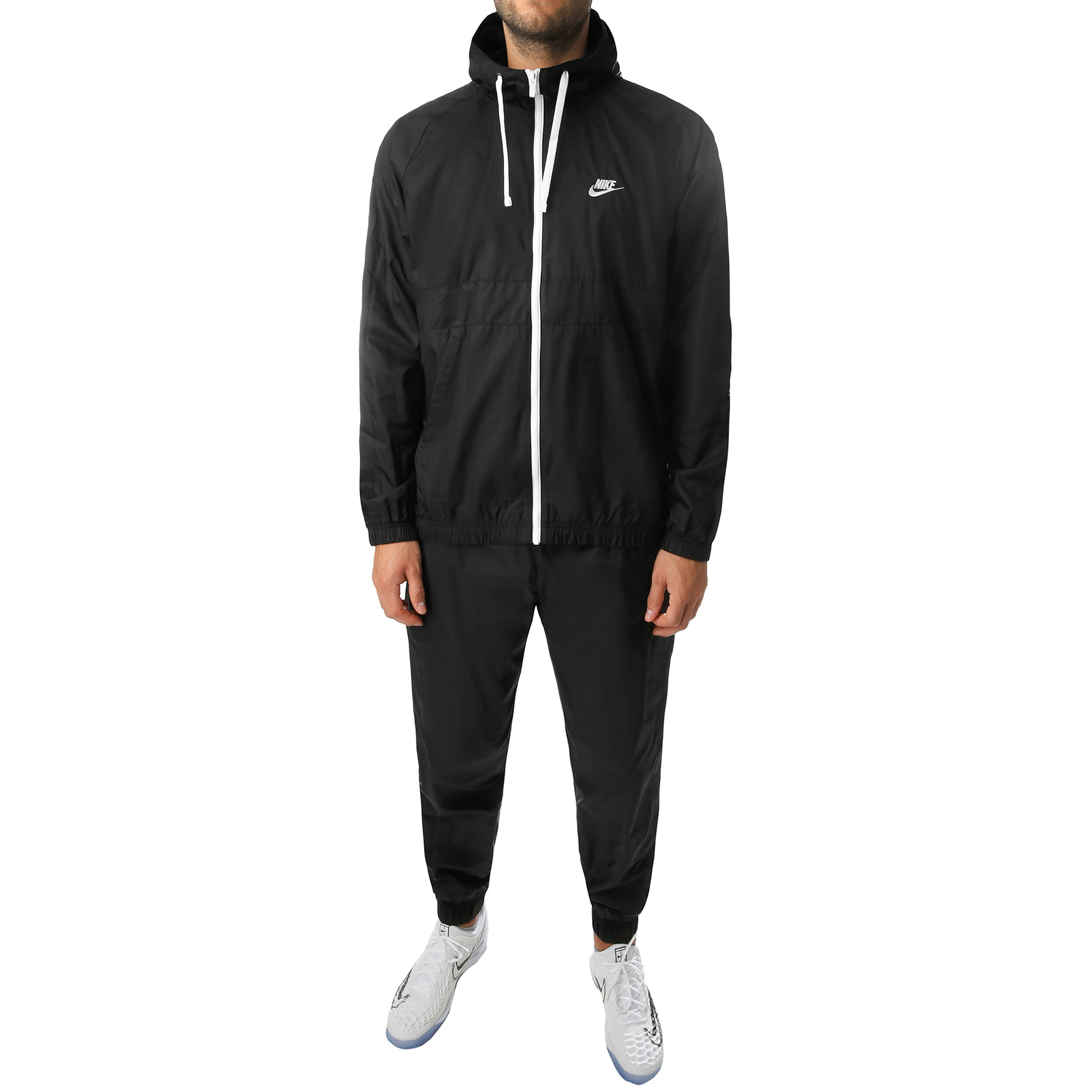 nike sportswear tracksuit black white m