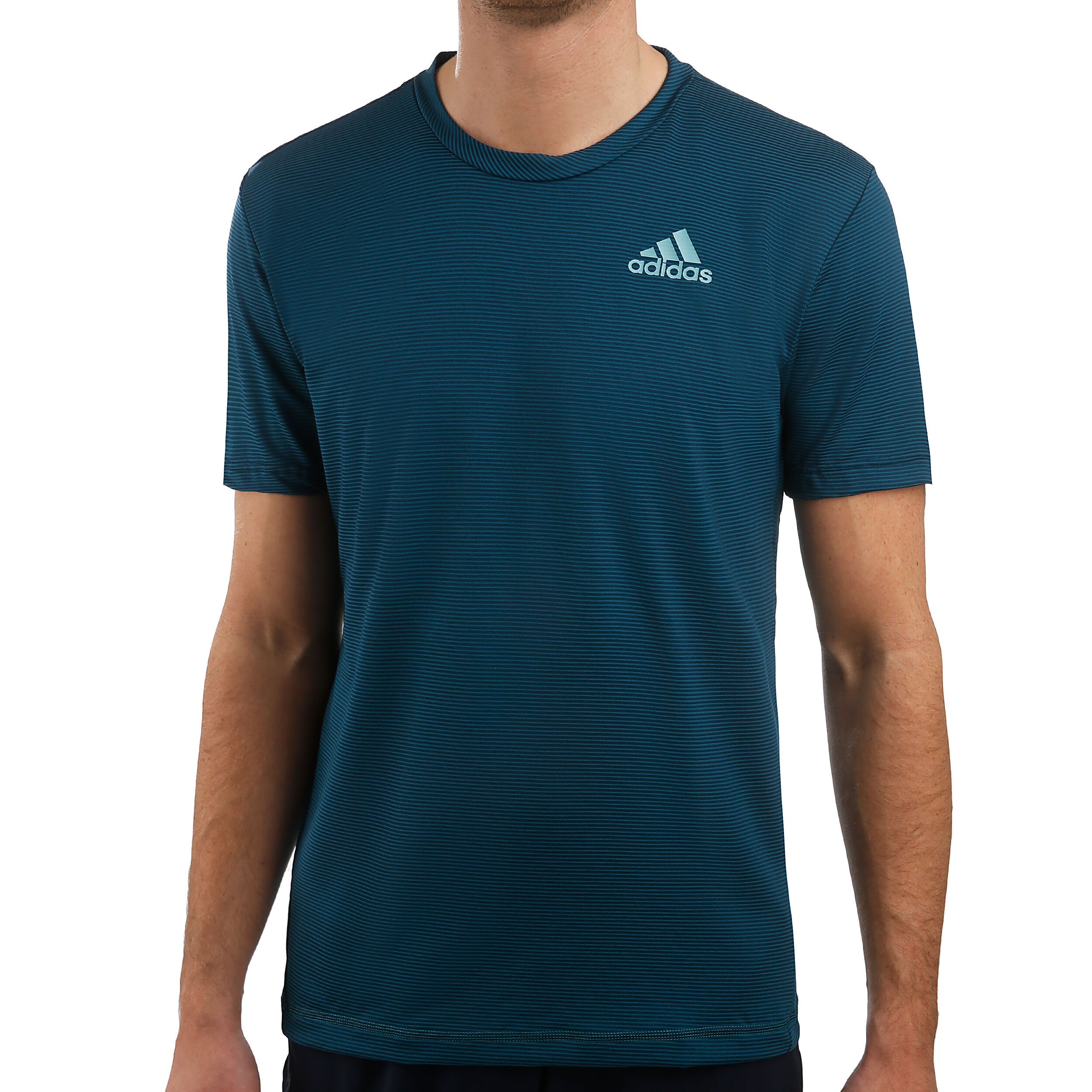 Parley Striped T Shirt Men Petrol Light Blue