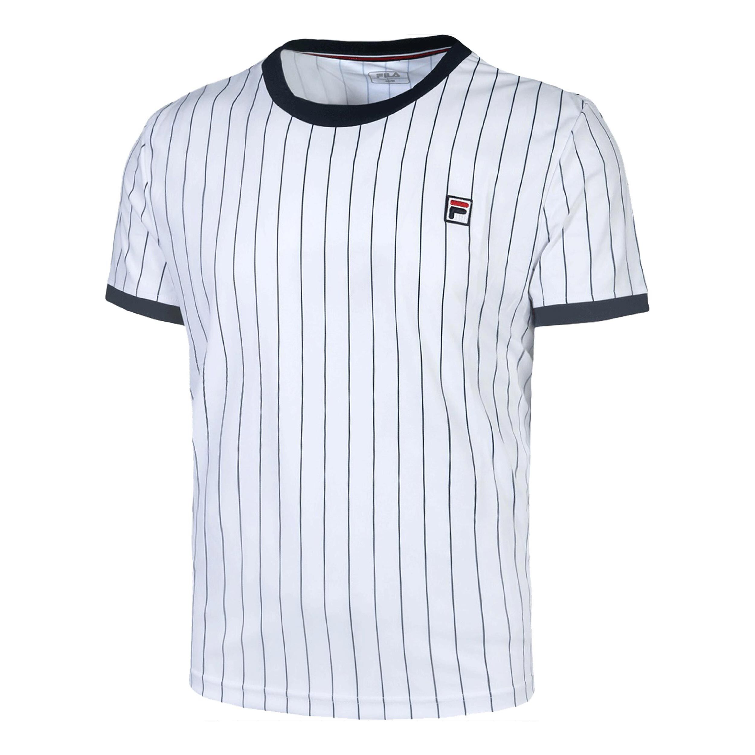 Stripes T Shirt Men White Dark Blue