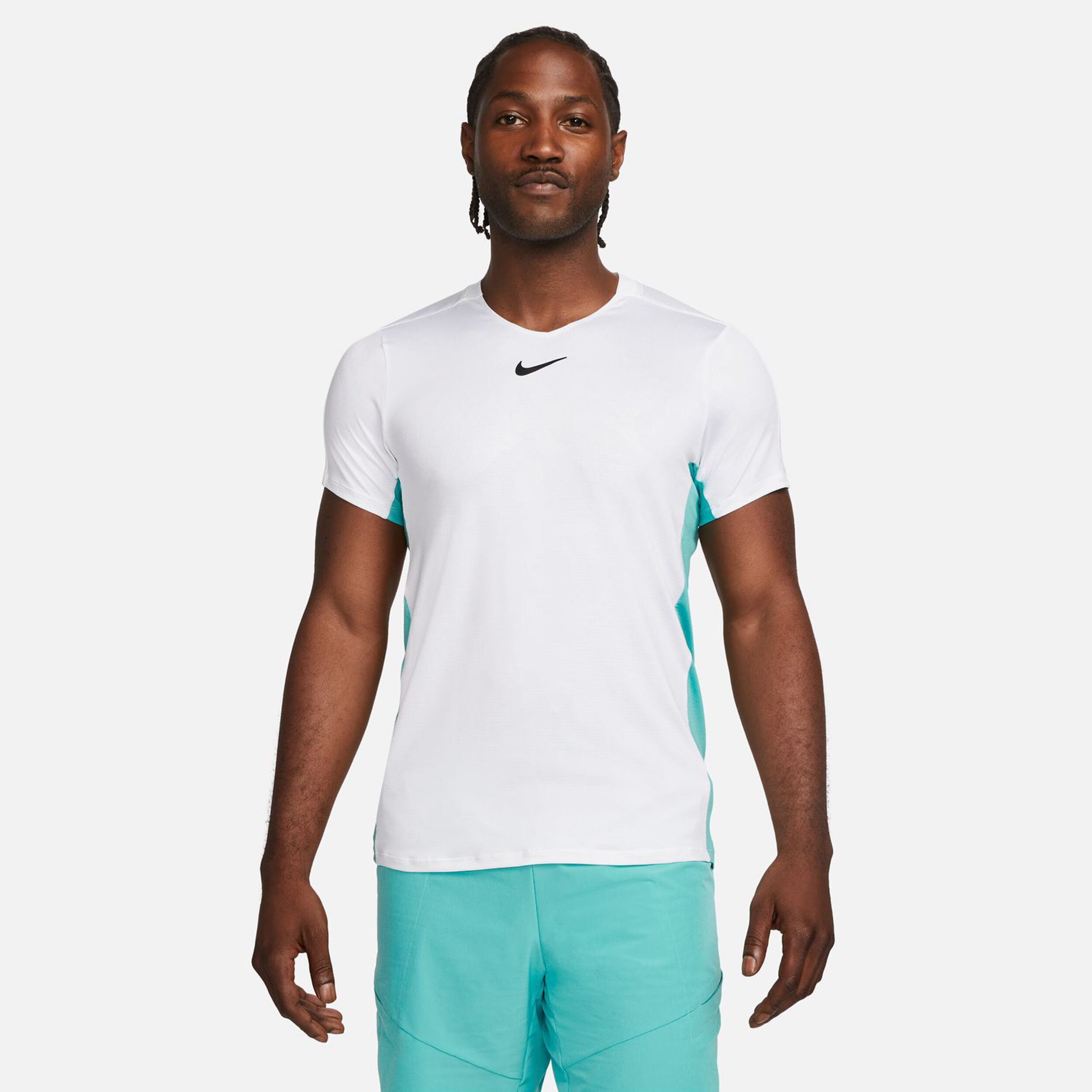Dri Fit Court Printed T Shirt Men White Turquoise