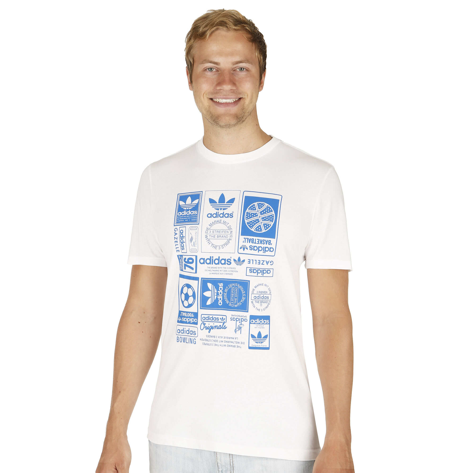 Buy adidas Originals Point Tennis COM online Trefoil White Vintage T-Shirt | Men