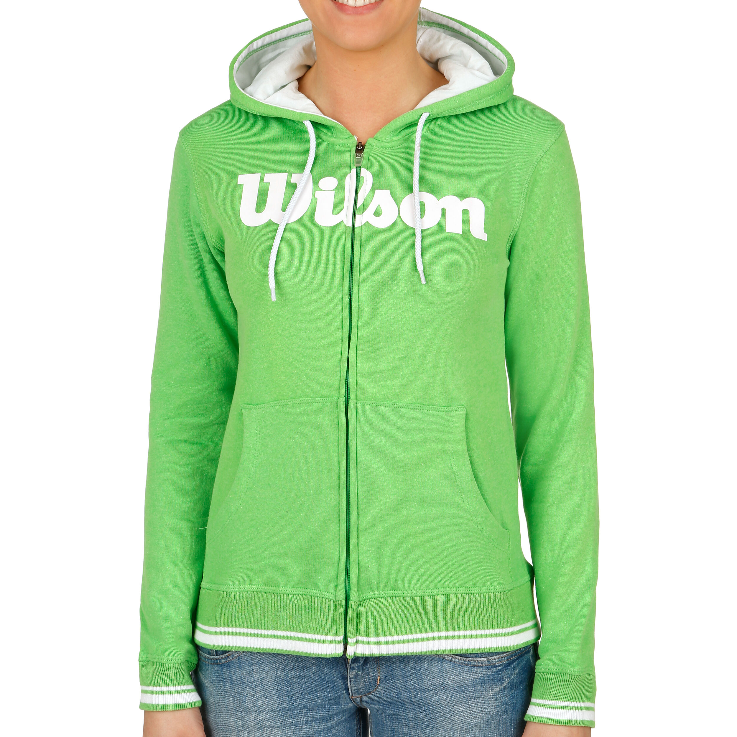 Buy Wilson Team Script Zip Hoodie Women Green White online Tennis Point COM