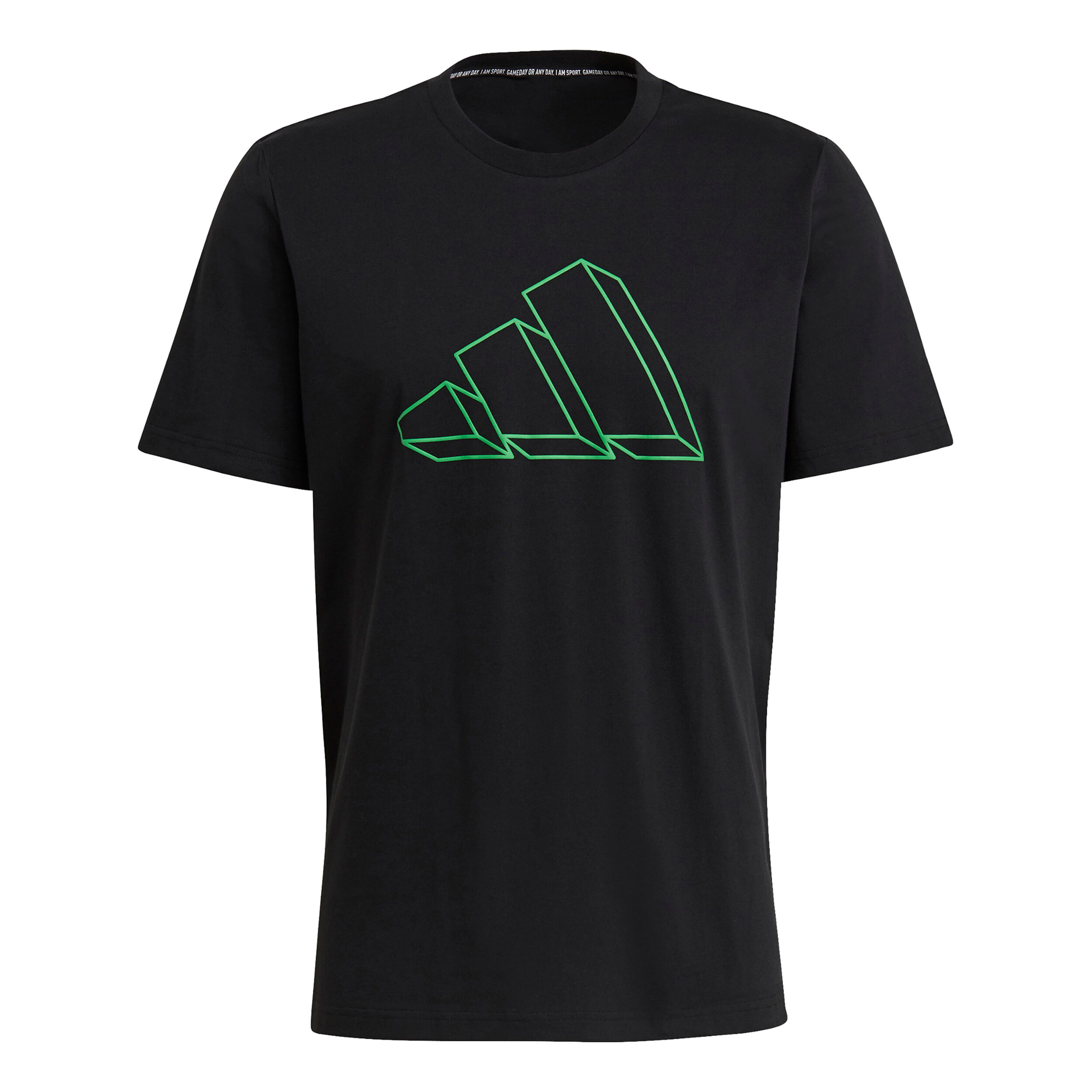 Black and neon green adidas shirt hot sale