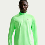 Nike Clothing Nike Stride Half-Zip Longsleeve Running shirt Men-light green, silver
