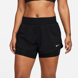 Nike One Womens Dri-FIT 2 In 1 Shorts Black XS