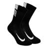 Multiplier Crew Sports Socks 2 Pack-Black,White