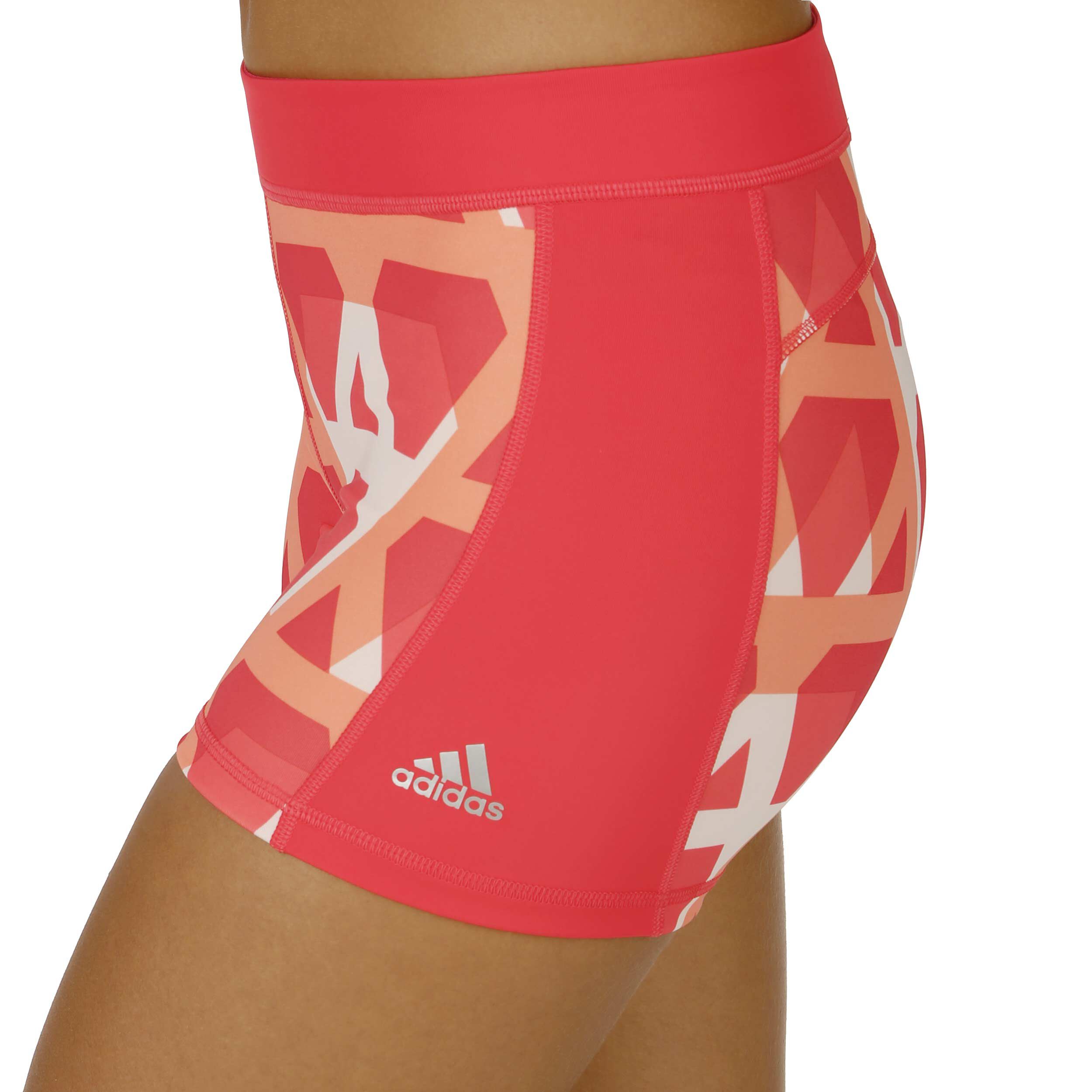 Techfit 3 Inch Ball Shorts Women Red Silver
