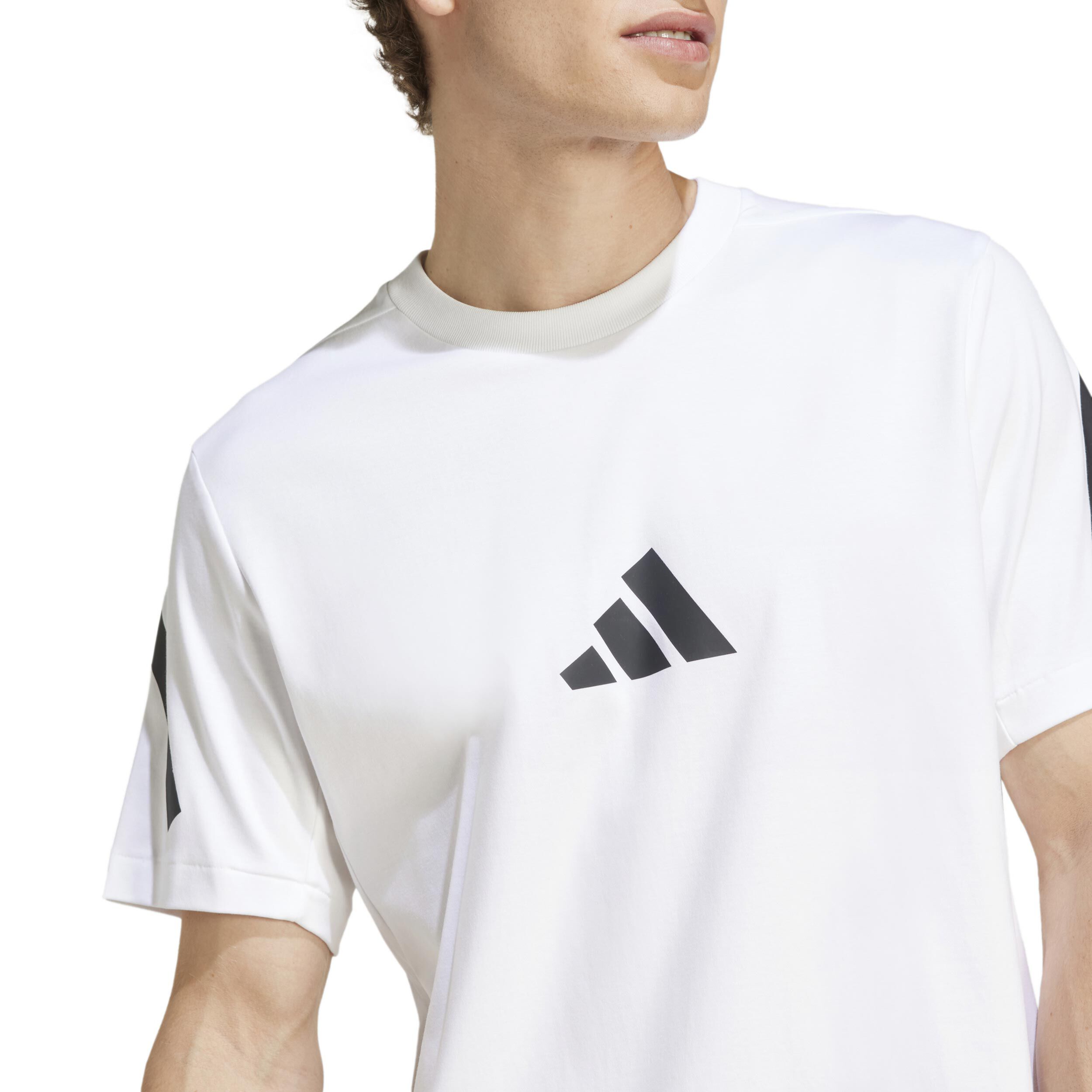 【SATIIIZ】Coren Printed Short-Sleeved T-Shirt Buy White/Black Stripe Relaxed Fit Short Sleeve Graphic