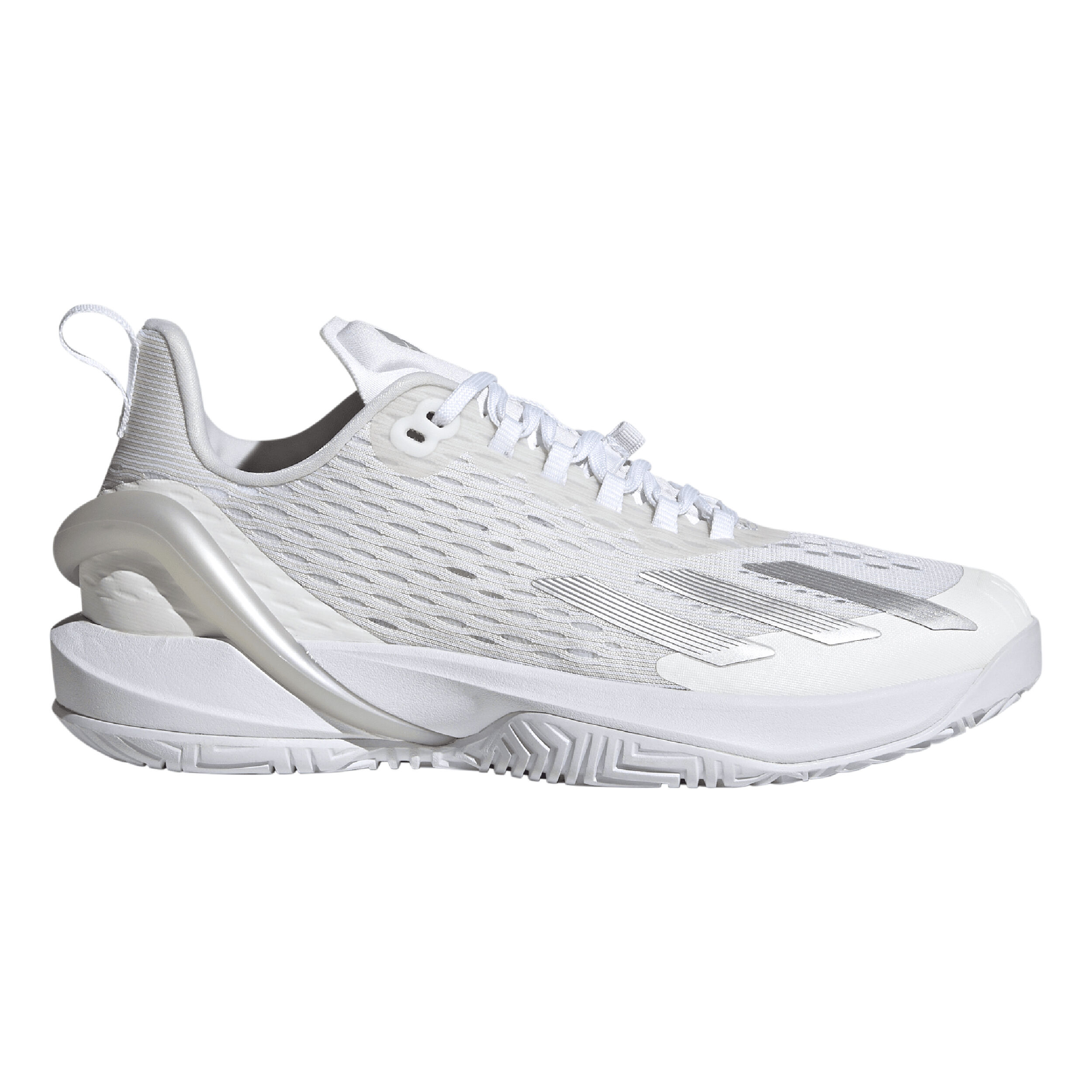 Adidas women's adizero attack tennis shoes  white/silver 2025