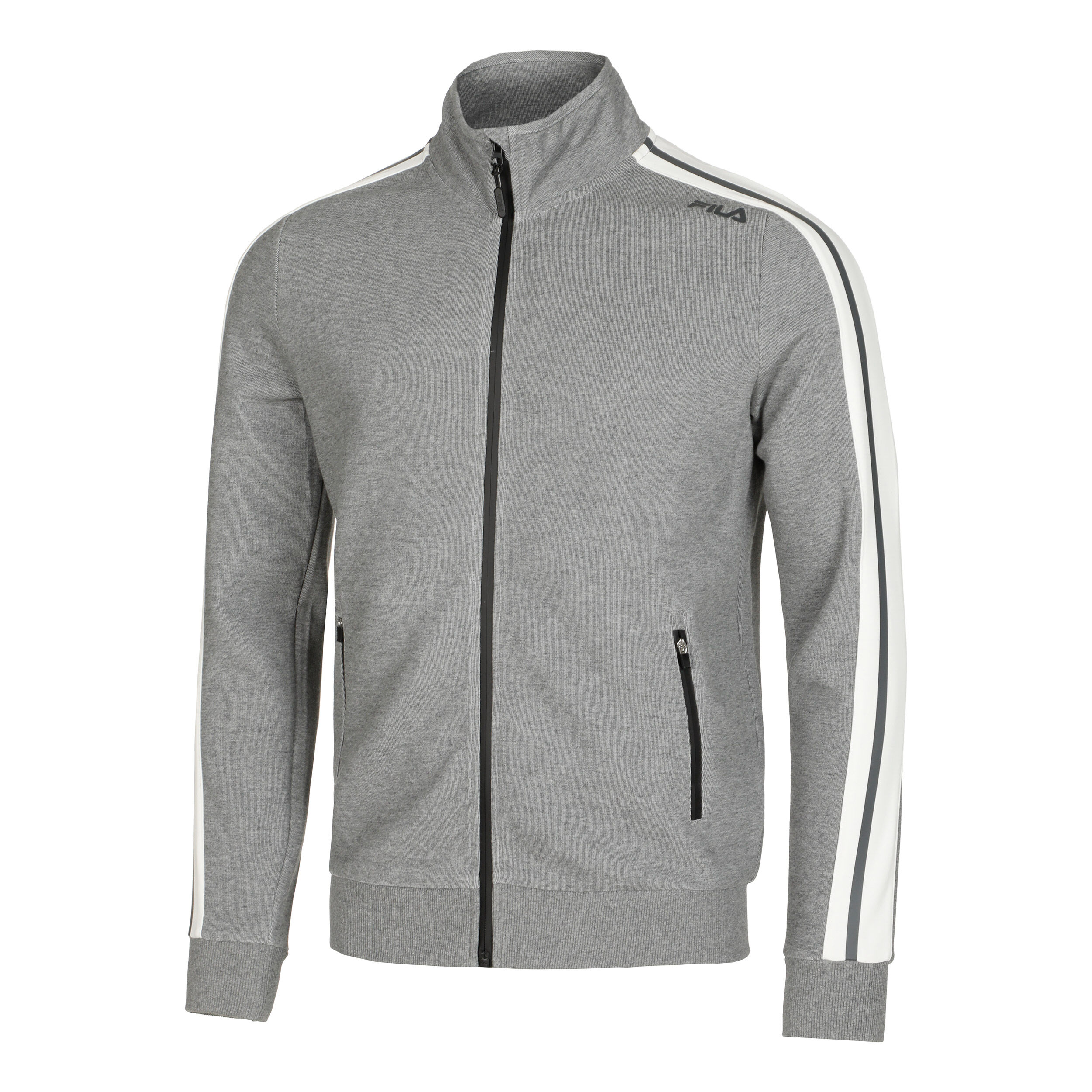Neil Zip Hoodie Men Grey Cream
