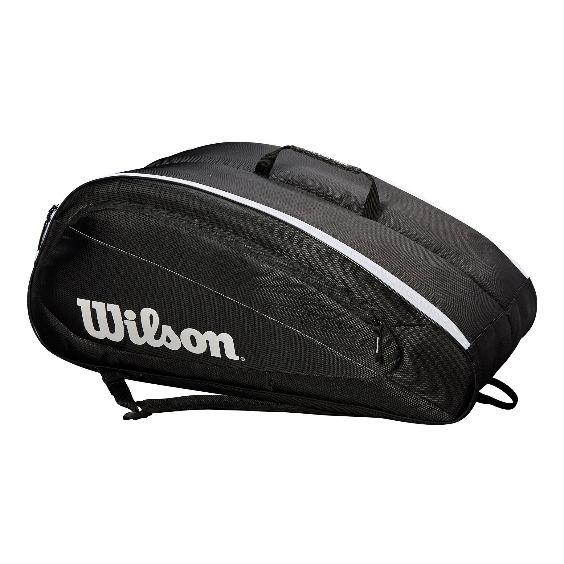 Fed Team 12 Pack Racket Bag Black White