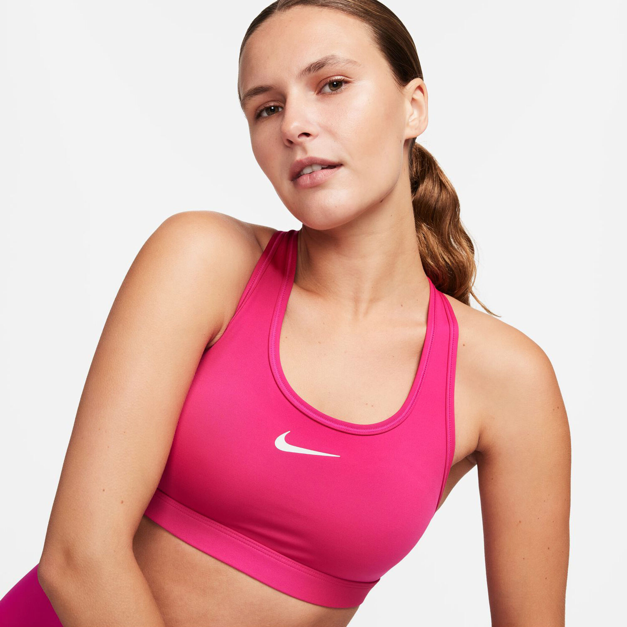 Top Nike Swoosh Bra Plus Size Rosa - Compre Agora