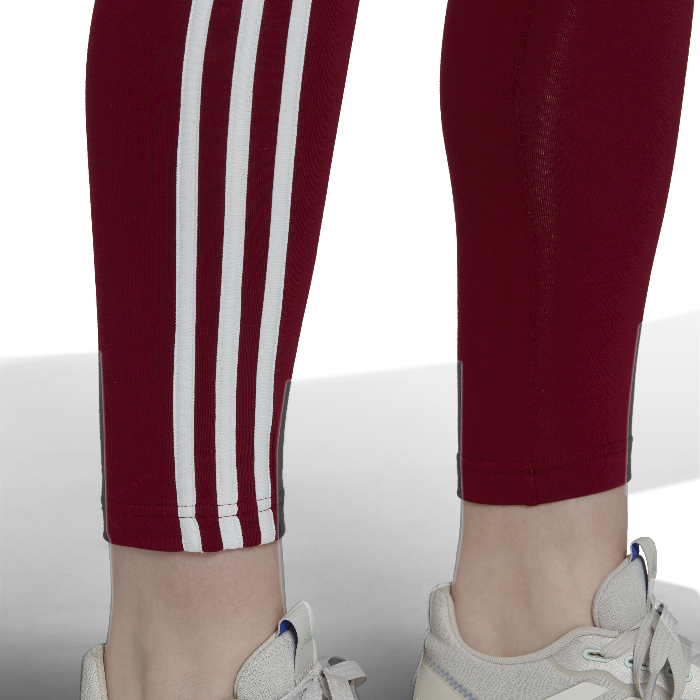 Adidas 3 deals stripe burgundy leggings