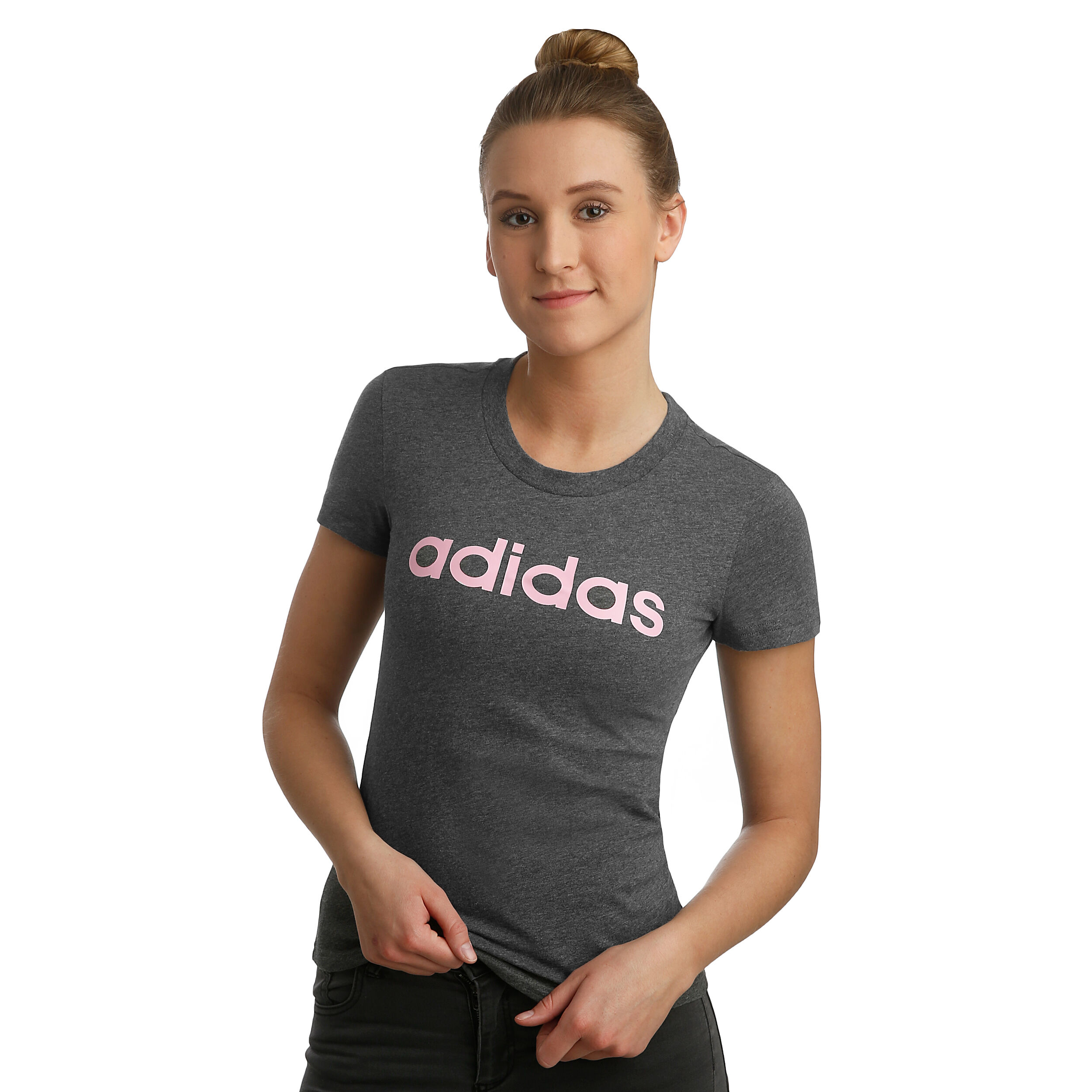 Adidas essentials linear slim tee best sale