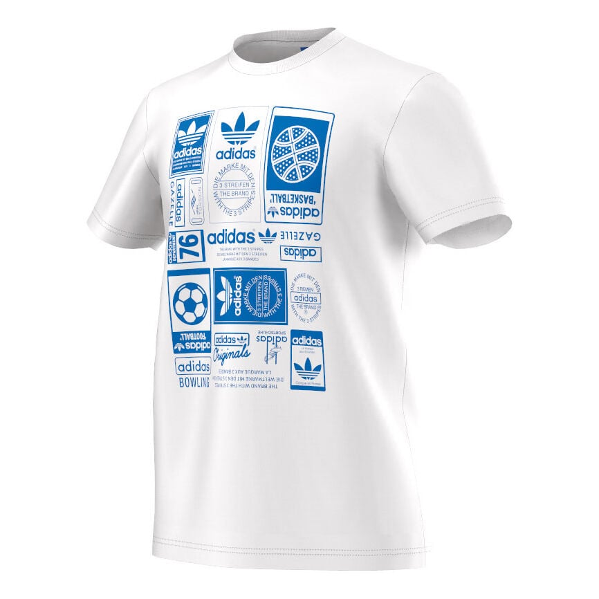 Adidas originals boxy t-shirt with vintage logo in white sale