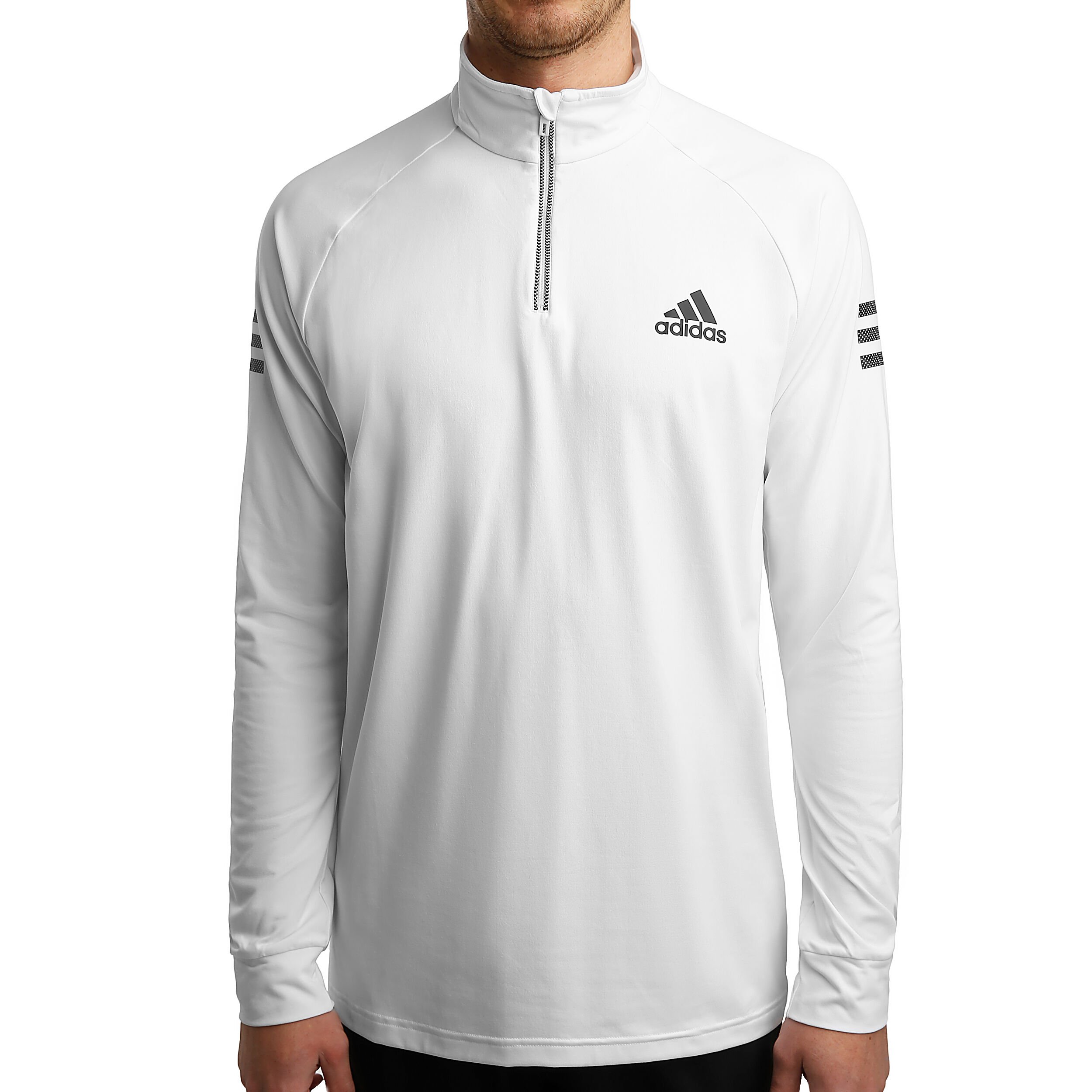 Club 1 4 Zip Midlayer Long Sleeve Men White Black