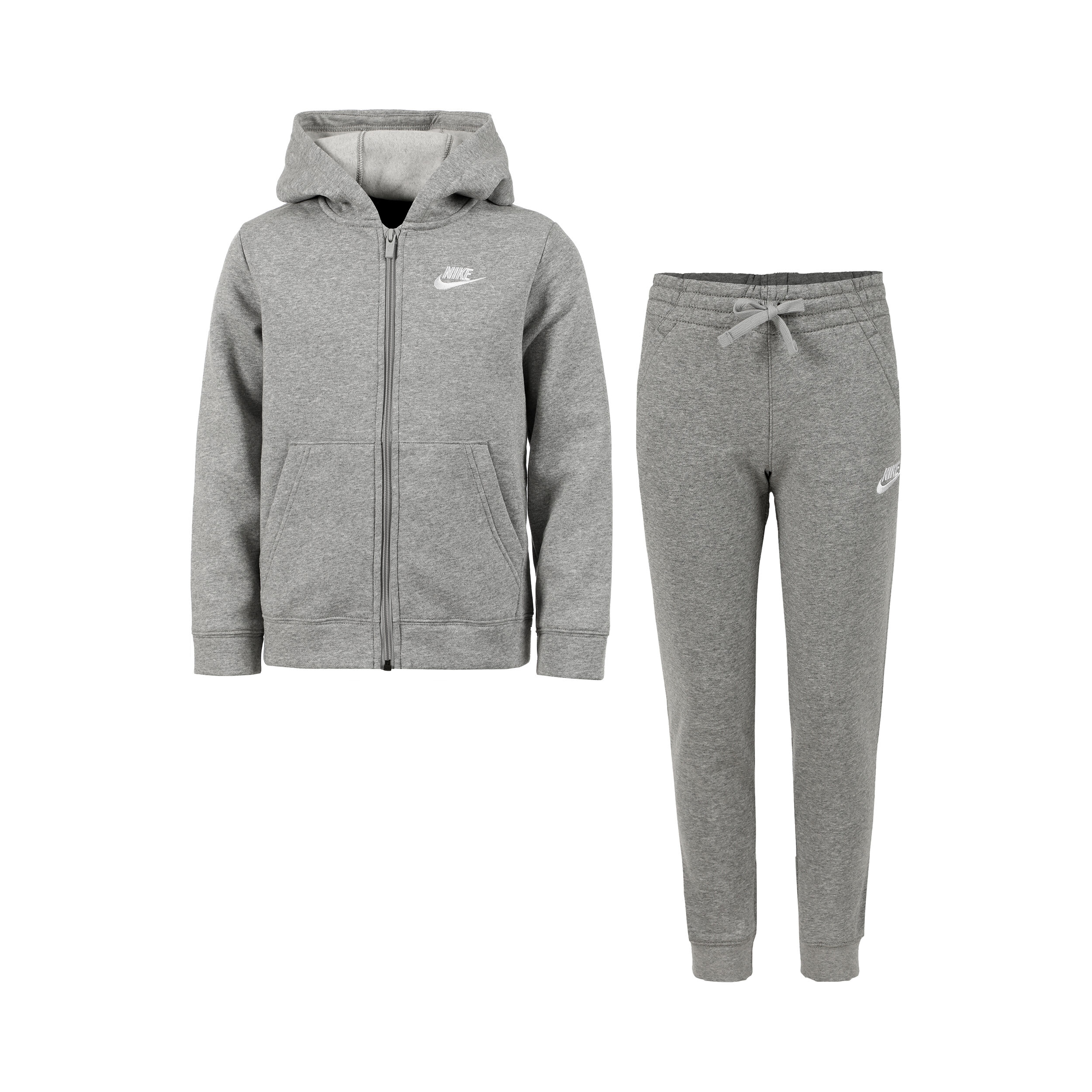 Kids grey nike tracksuit hotsell