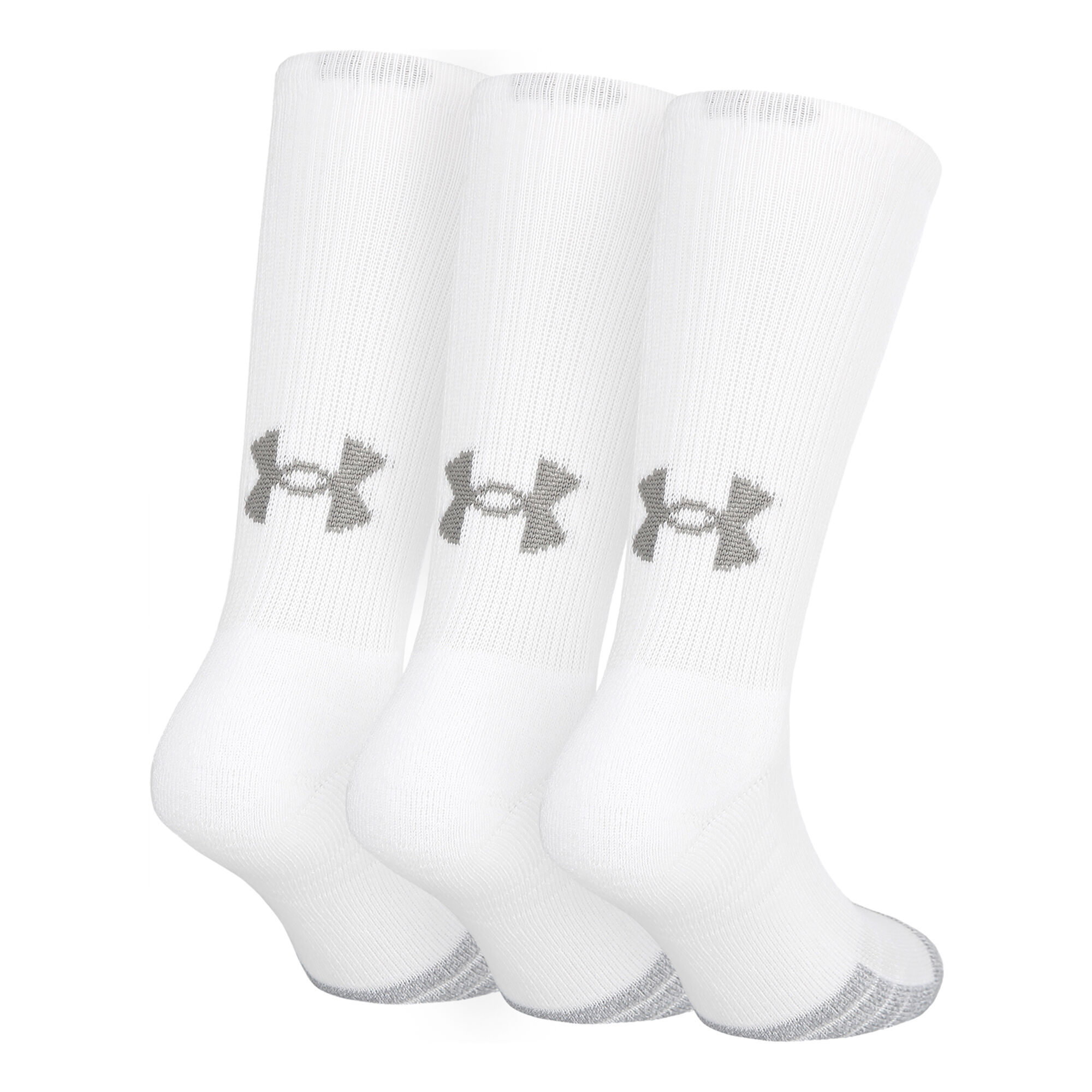 Heatgear Crew Sports Socks 3 Pack - White, Grey