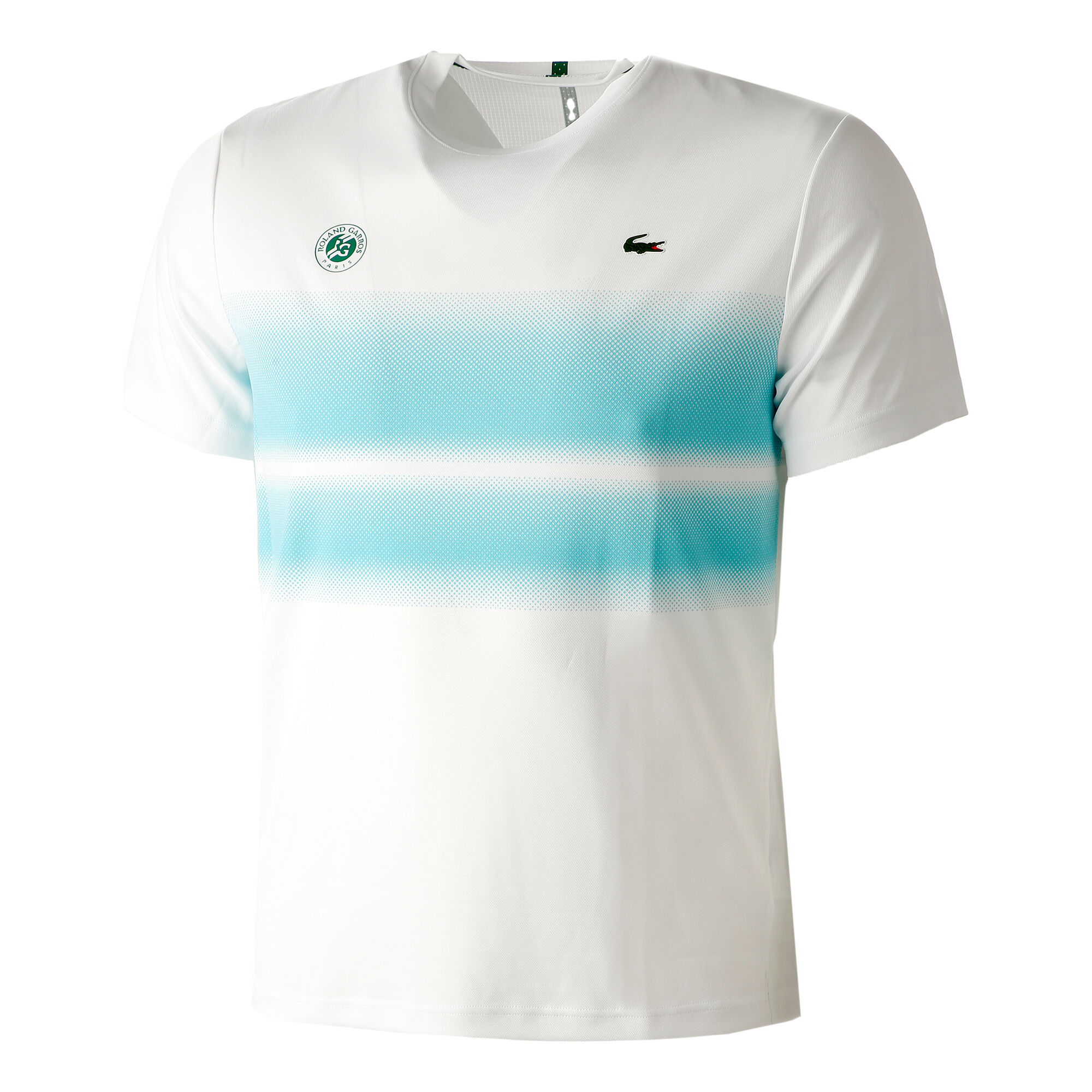 buy Lacoste Roland Garros Performance T-Shirt Men White, Light Blue | Tennis-Point