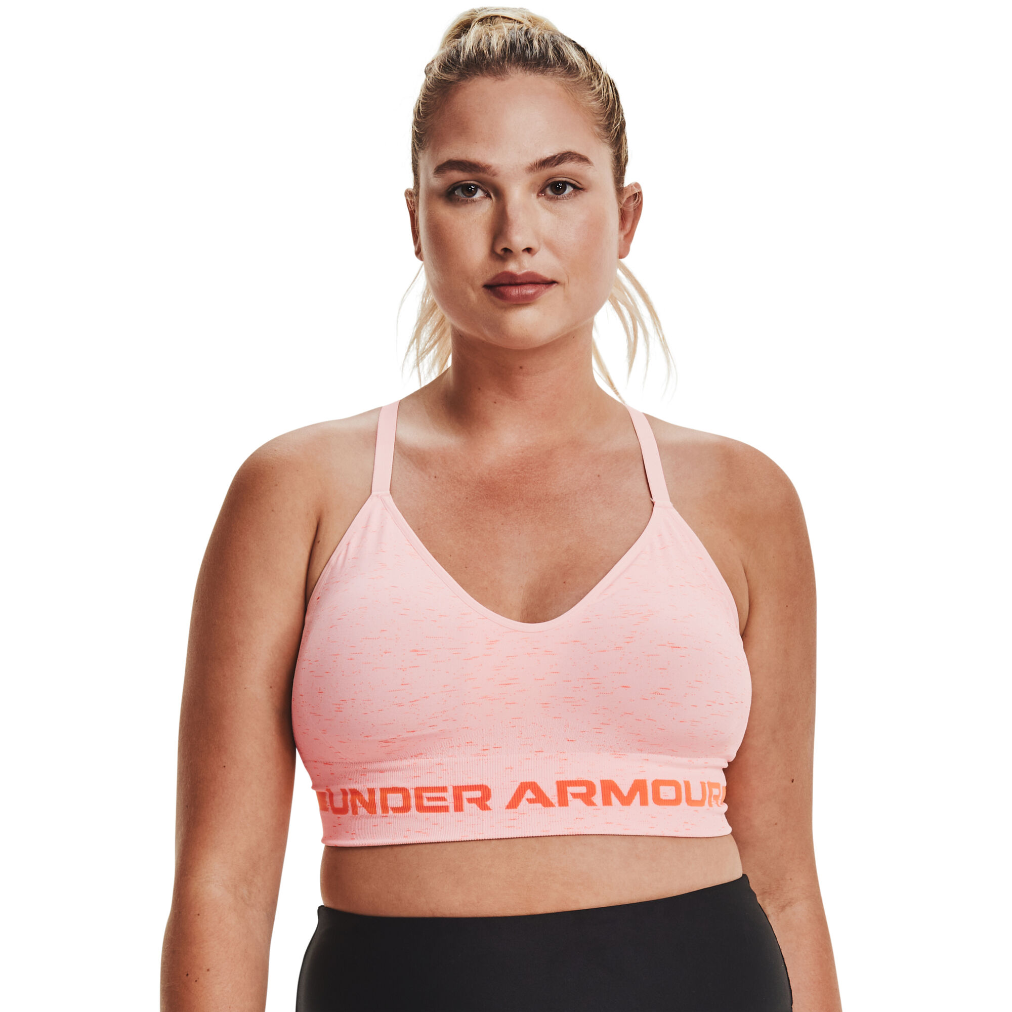 Seamless Low Long Htr Sports Bras Women - Pink, Orange