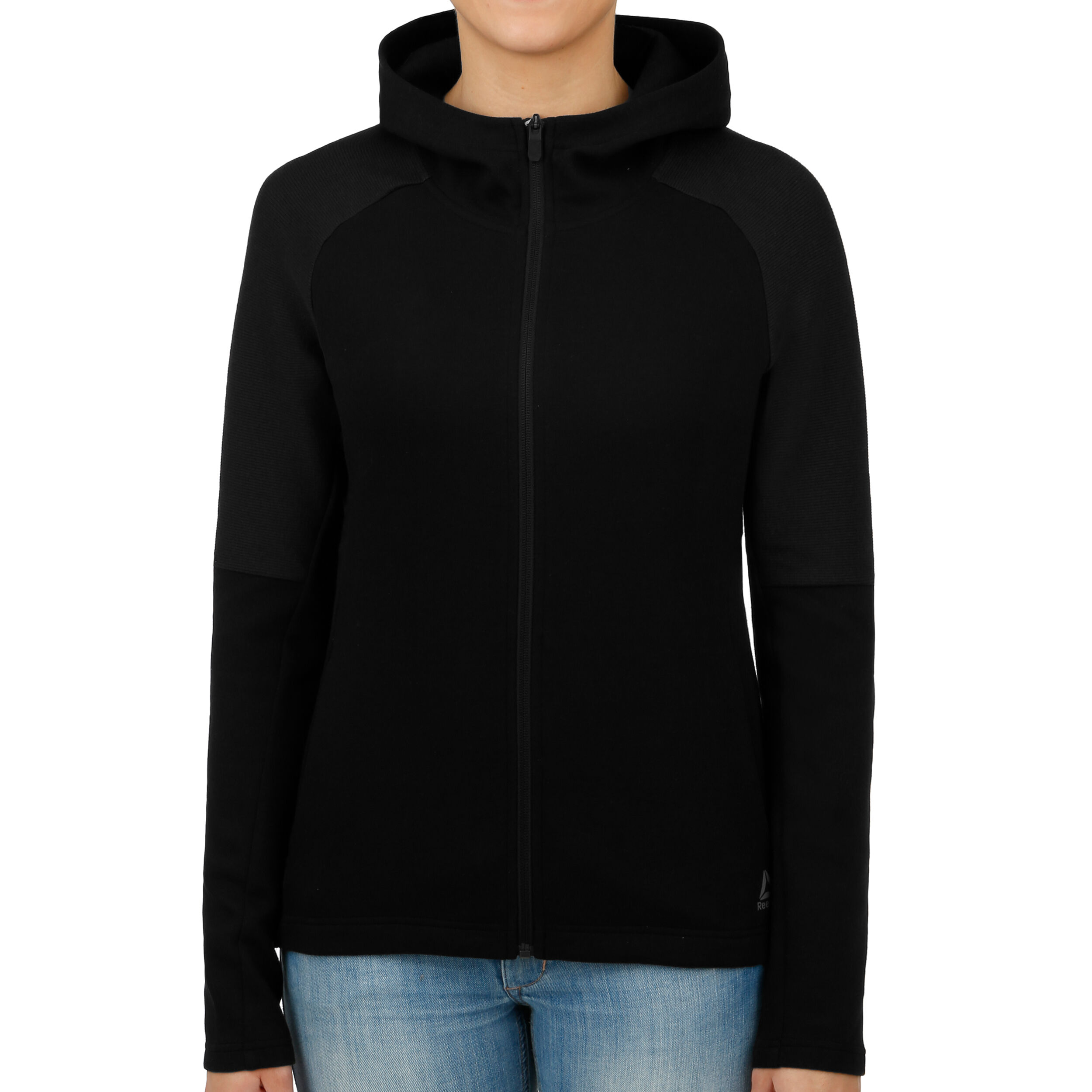 Quik Cotton Zip Hoodie Women Black Grey